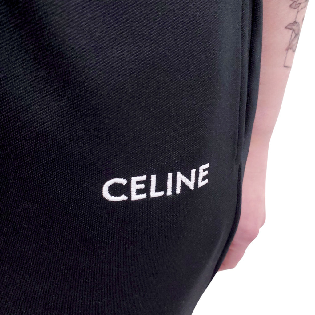 CELINE BLACK LOGO TRACK PANTS - SIZE L