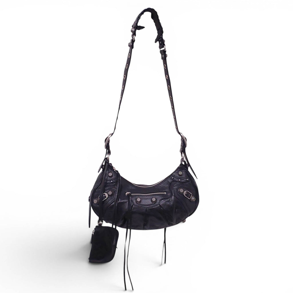 BALENCIAGA SMALL BLACK CAGOLE SHOULDER BAG