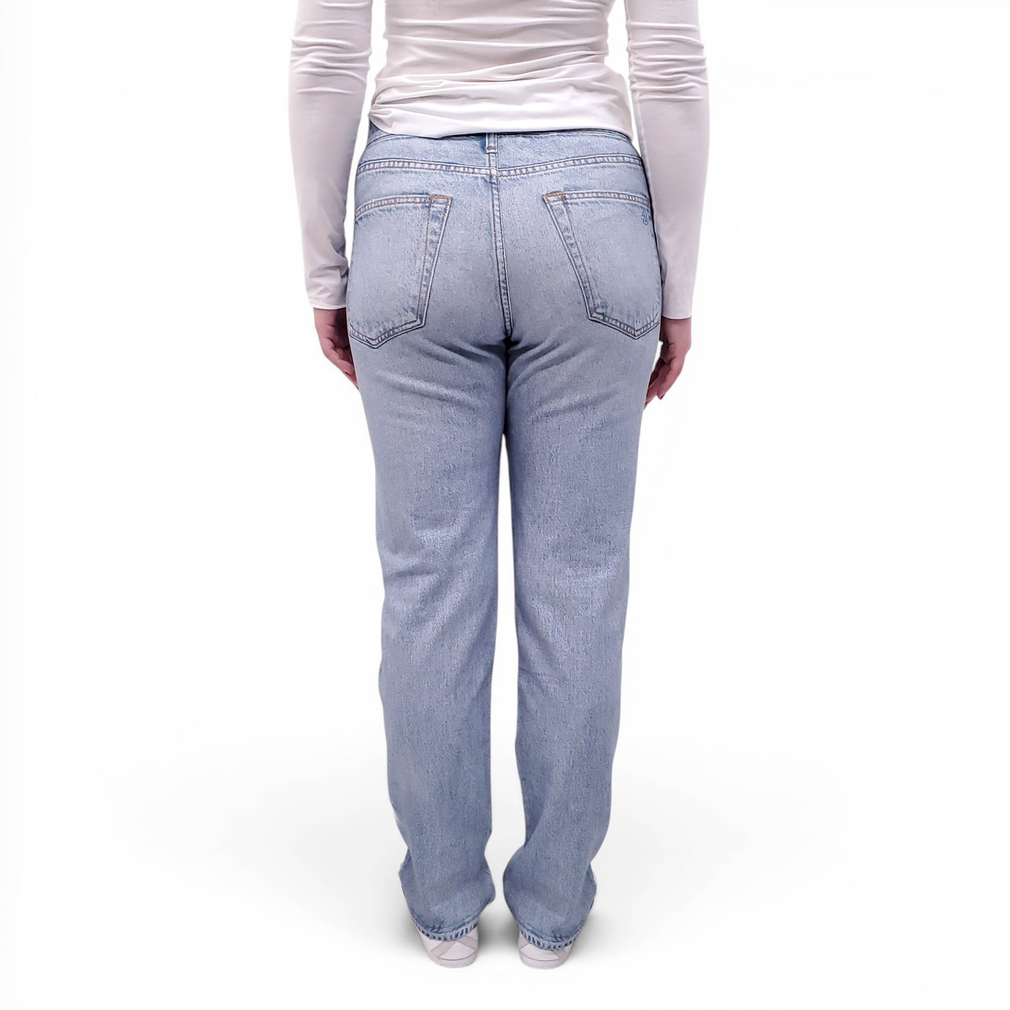 RAG & BONE MEDIUM WASH TULIP MIRAMAR STRAIGHT JOGGER PANTS - SIZE S