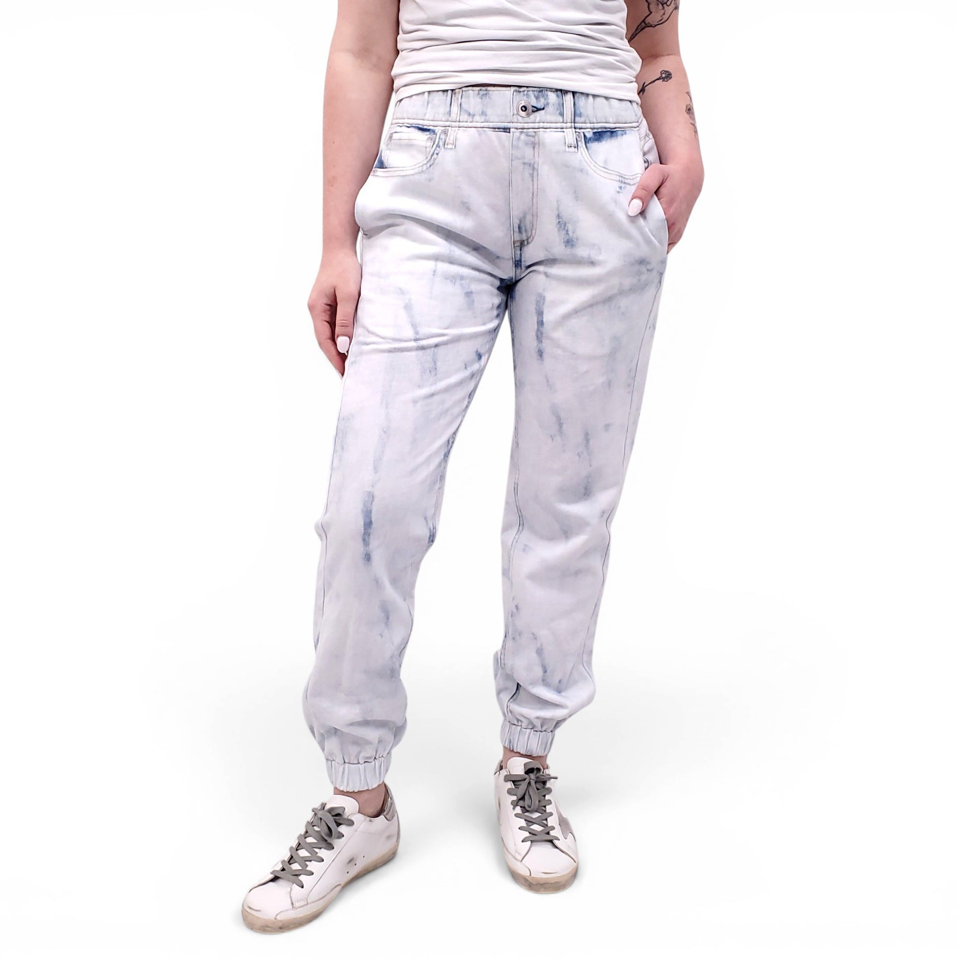 RAG & BONE LIGHT WASH OASIS MIRAMAR JOGGER PANTS - SIZE XS