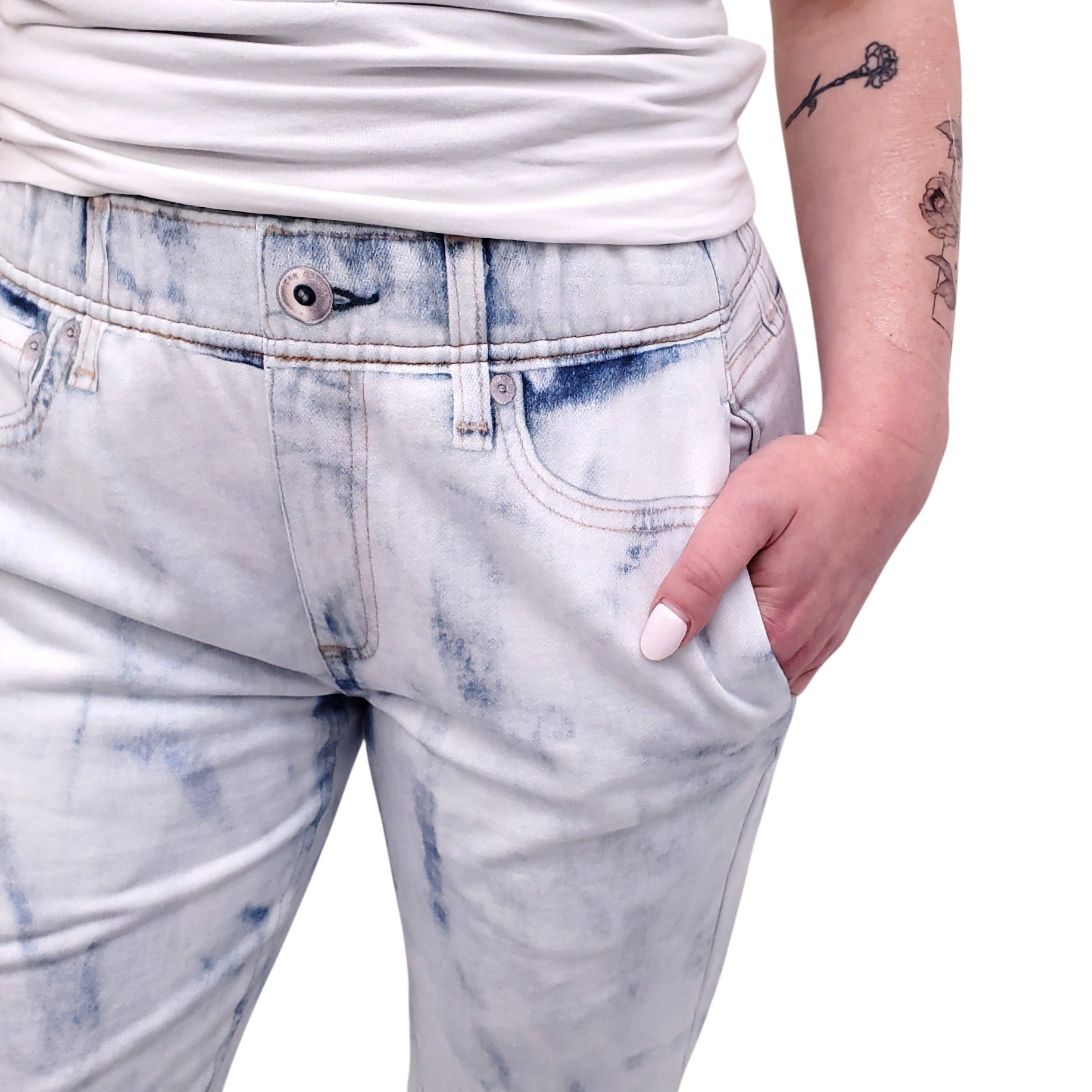 RAG & BONE LIGHT WASH OASIS MIRAMAR JOGGER PANTS - SIZE XS