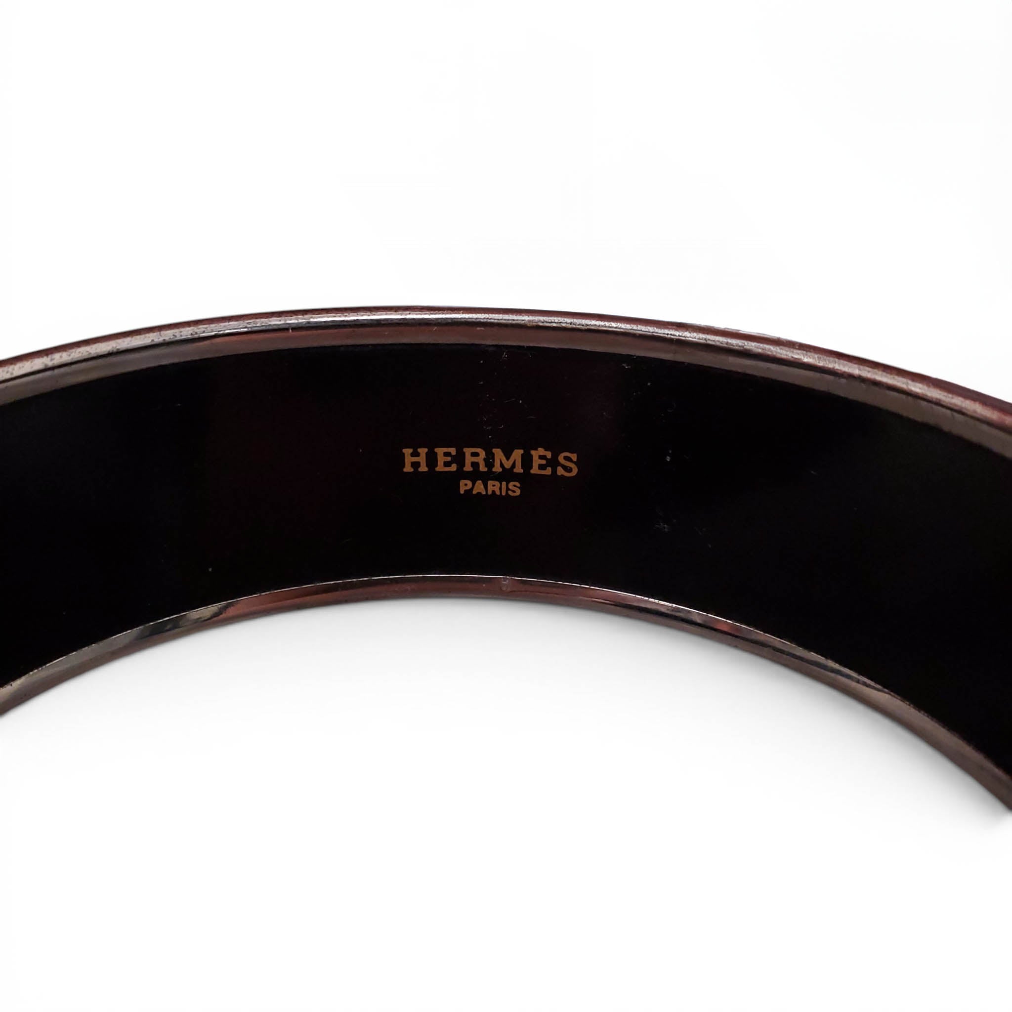HERMÈS LARGE PATTERNED BANGLE - SIZE 70