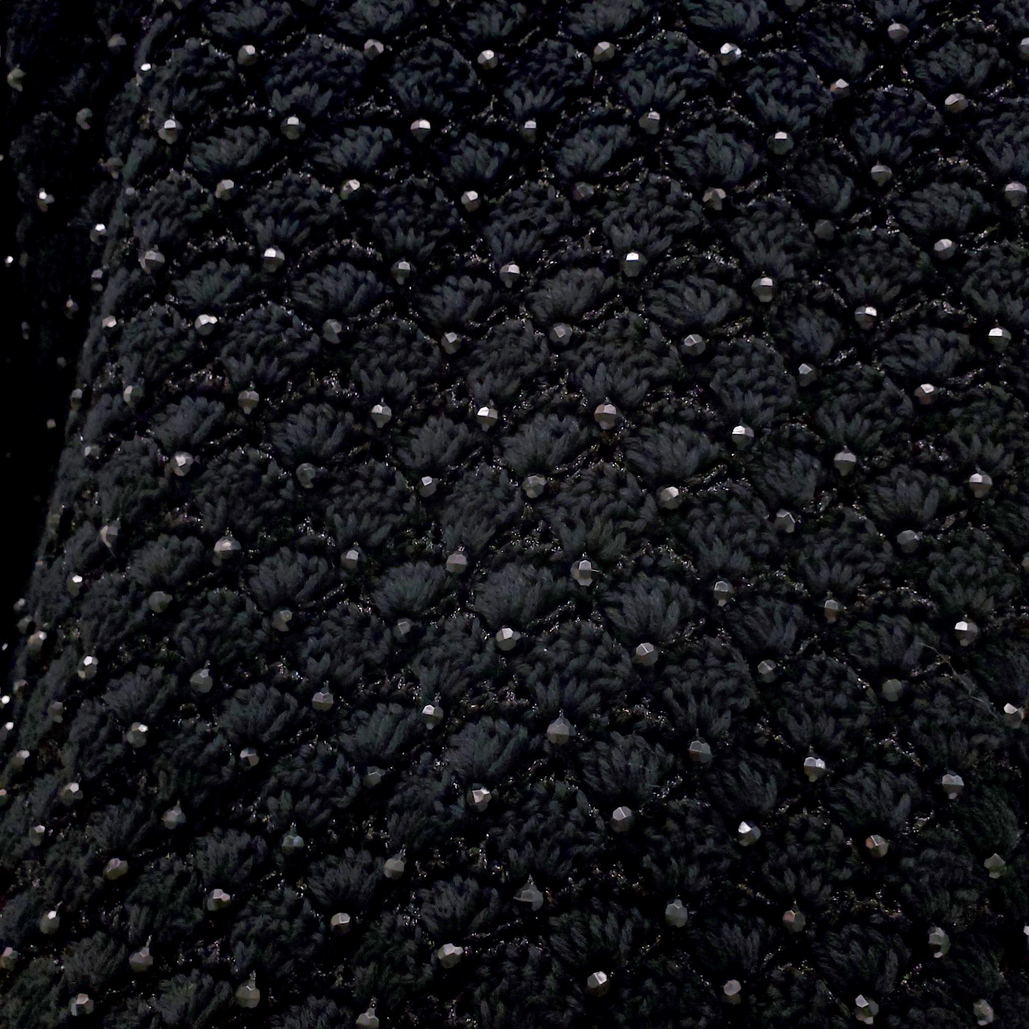 VIVIENNE POY BLACK BEADED KNIT CARDIGAN - SIZE M