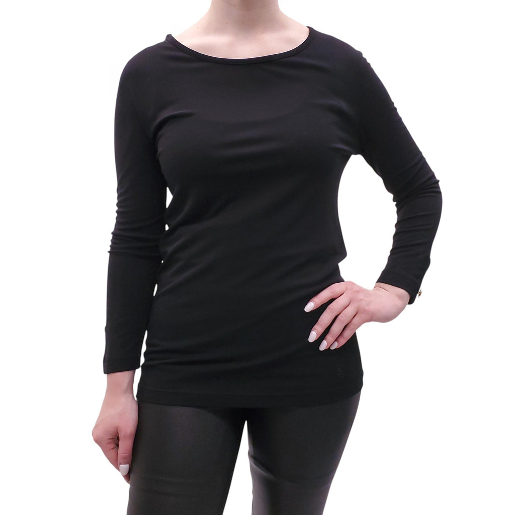 YVES SAINT LAURENT RIVE GAUCHE BLACK SILK BLOUSE - SIZE S