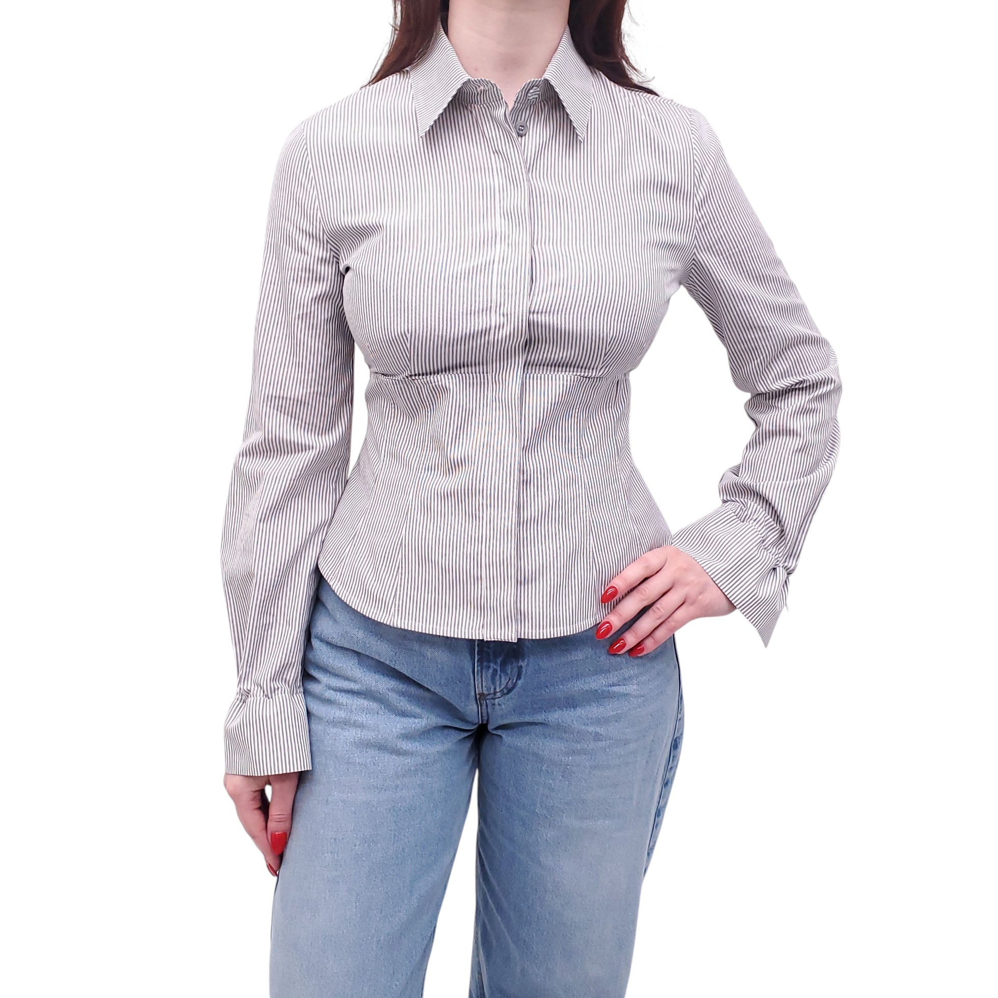 FENDI STRIPED POPLIN SHIRT - SIZE 38