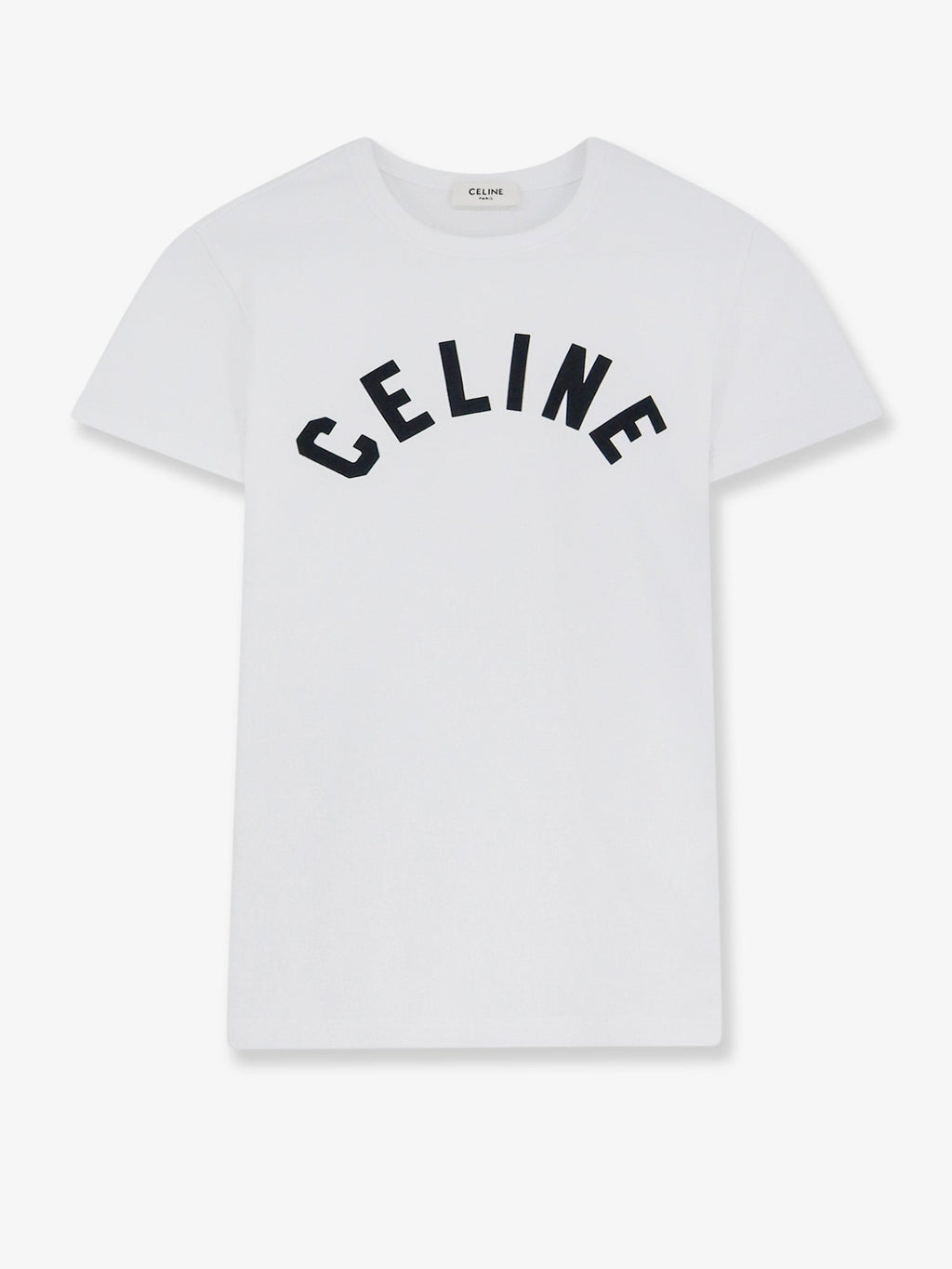 Celine Women Cotton T-Shirt With Front Lettering Logo Print