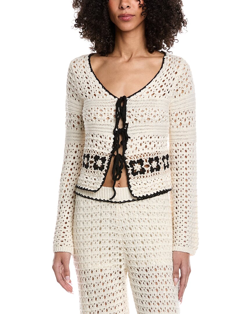 Vintage Havana Crochet Floral Tie Front Top