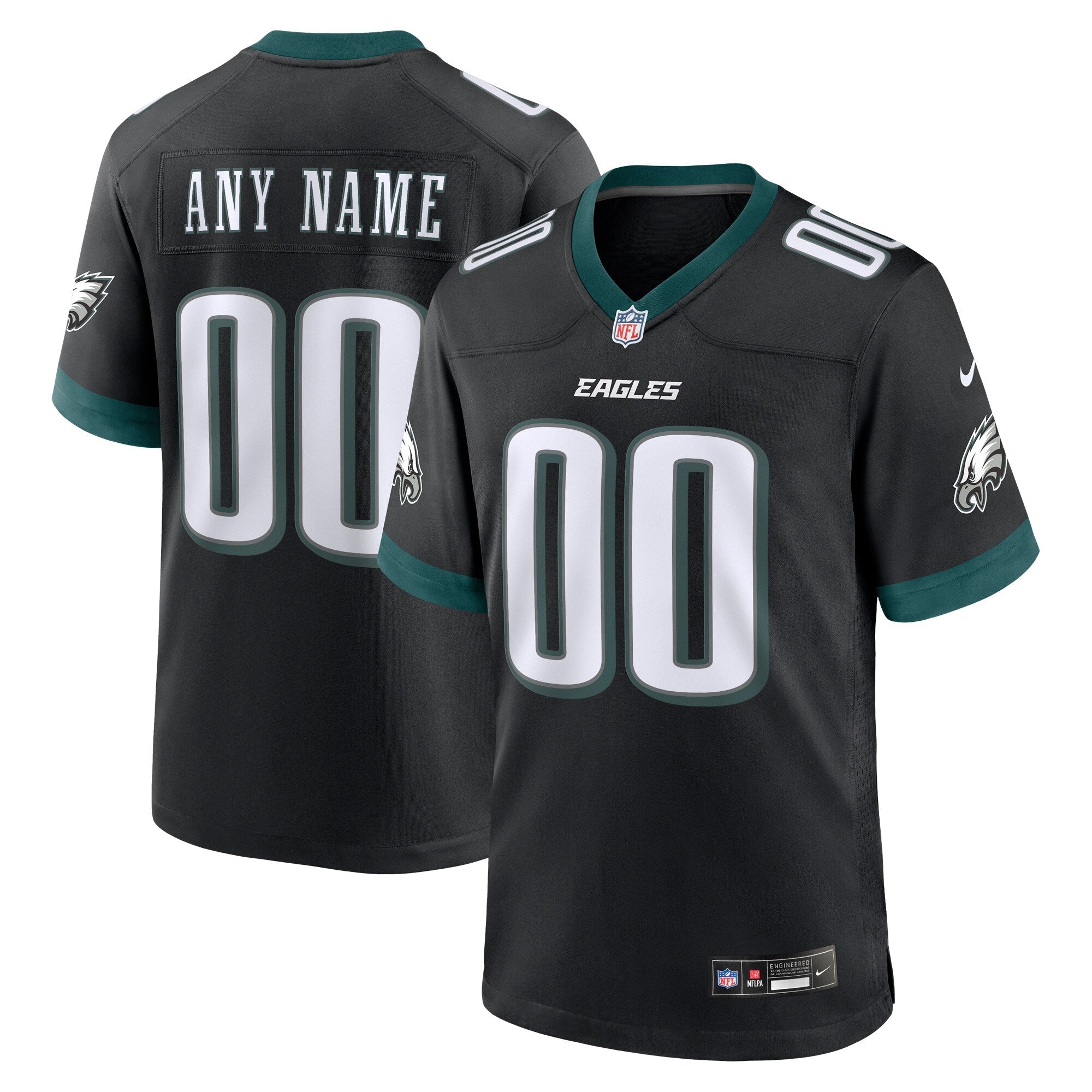 Philadelphia Eagles Black Alternate Custom Game Jersey