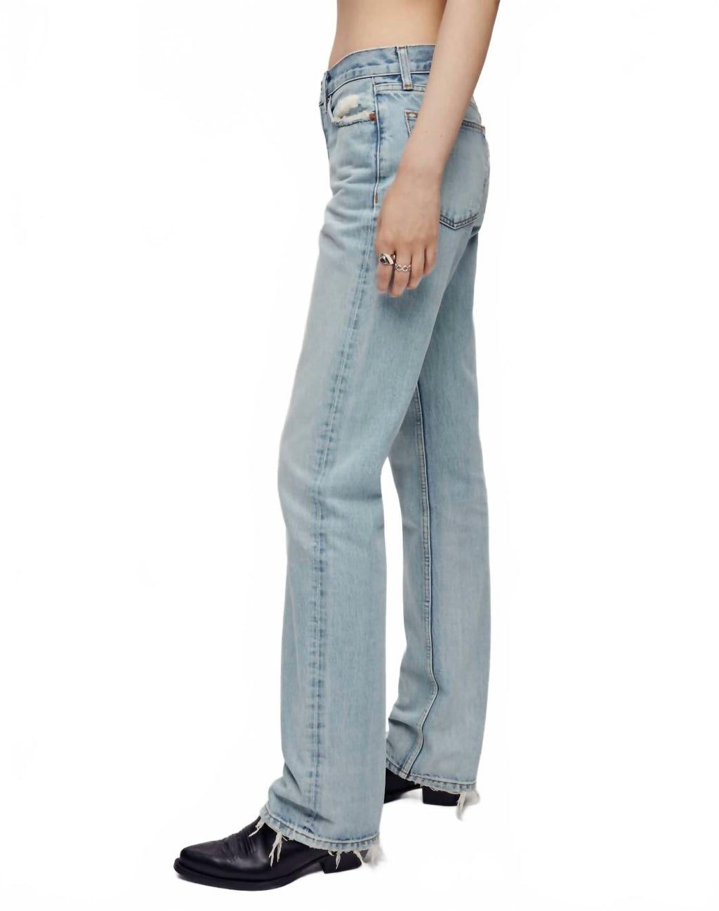 Easy Straight Jean In Ripped Tide