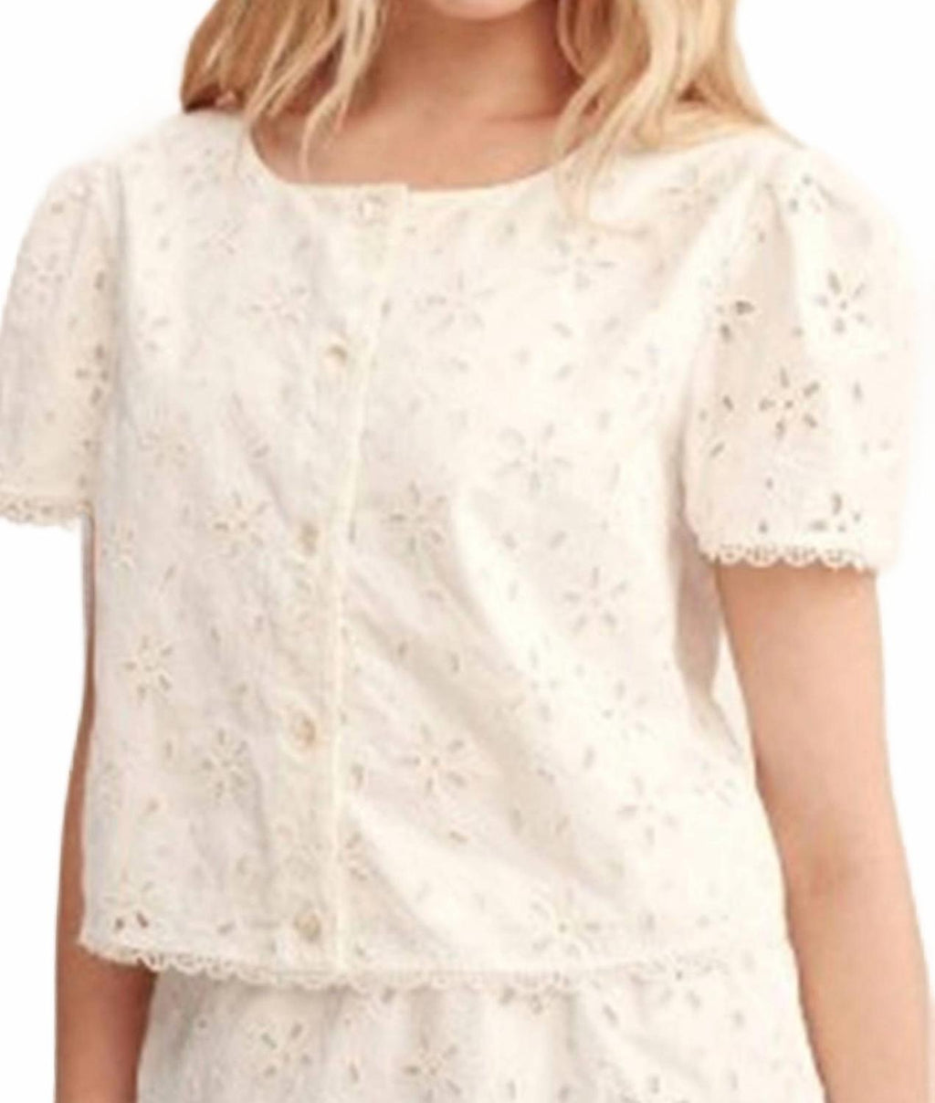 Salma Cap Sleeve Top In Vintage White