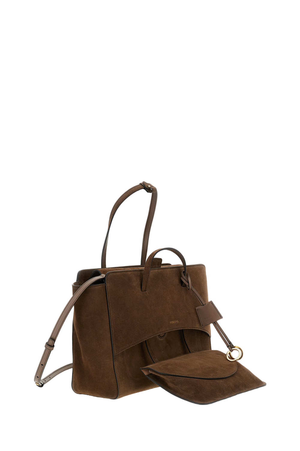 Brown Flap L Suede Crossbody Bag