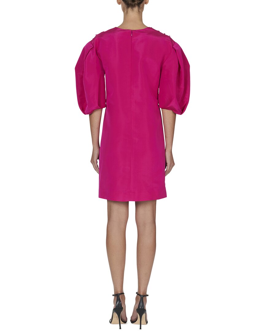Carolina Herrera Dramatic Sleeve Silk Shift Dress