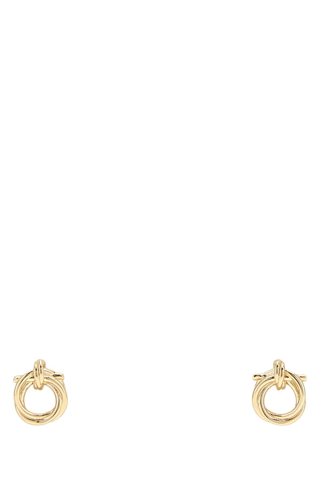 Salvatore Ferragamo Women Gold Metal Twisted Gancini Earrings