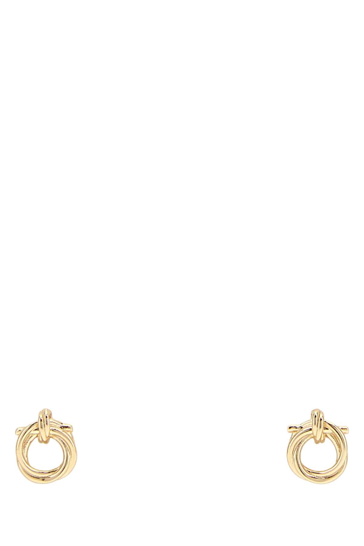 Salvatore Ferragamo Women Gold Metal Twisted Gancini Earrings