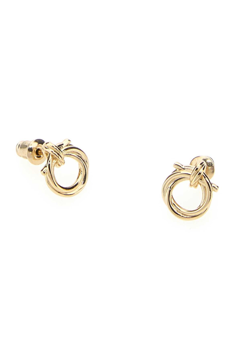 Salvatore Ferragamo Women Gold Metal Twisted Gancini Earrings
