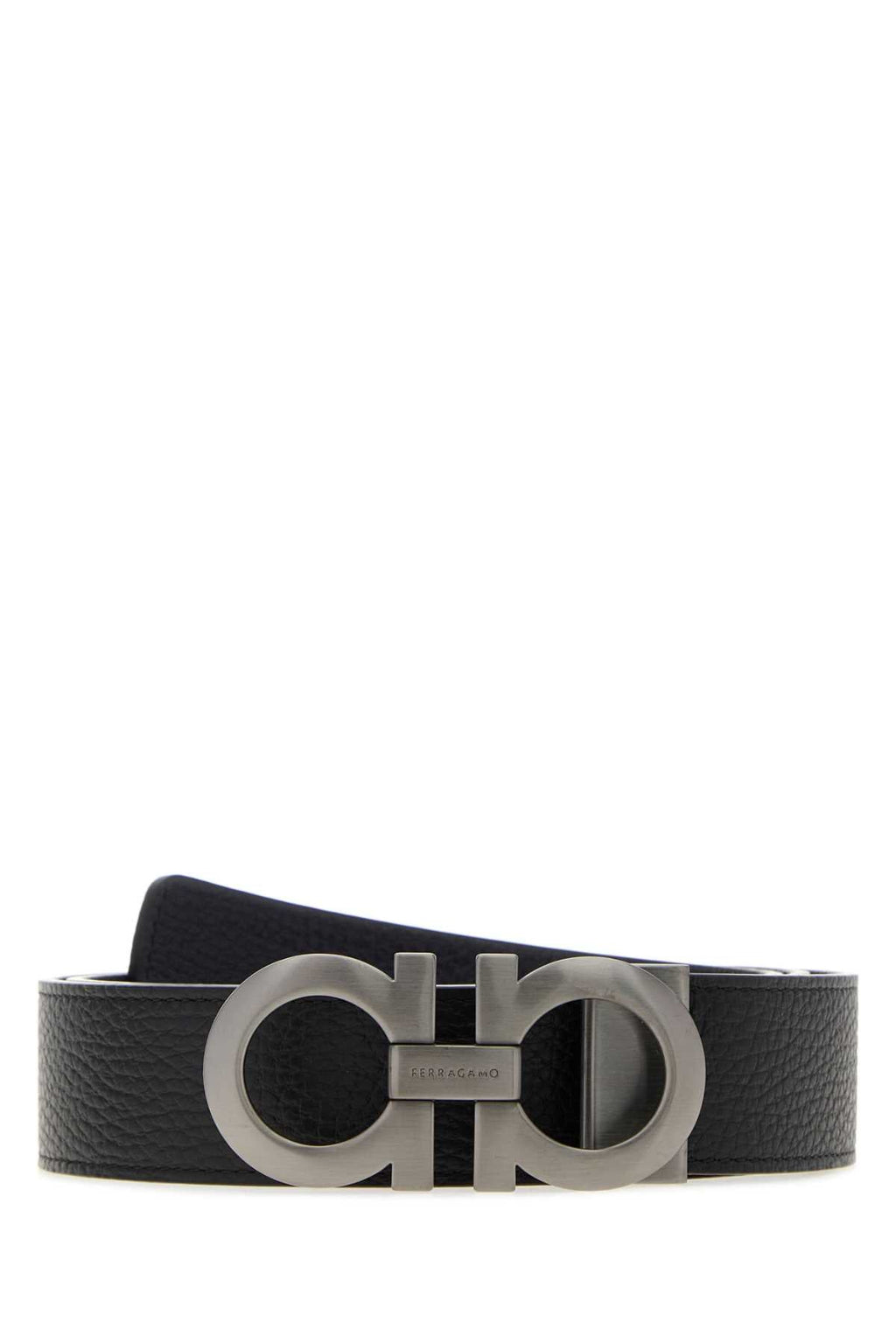 Salvatore Ferragamo Men Black Leather Reversible Belt