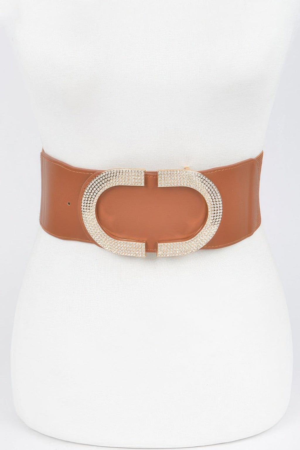 Rhinestone Buckle Stretch Belt
