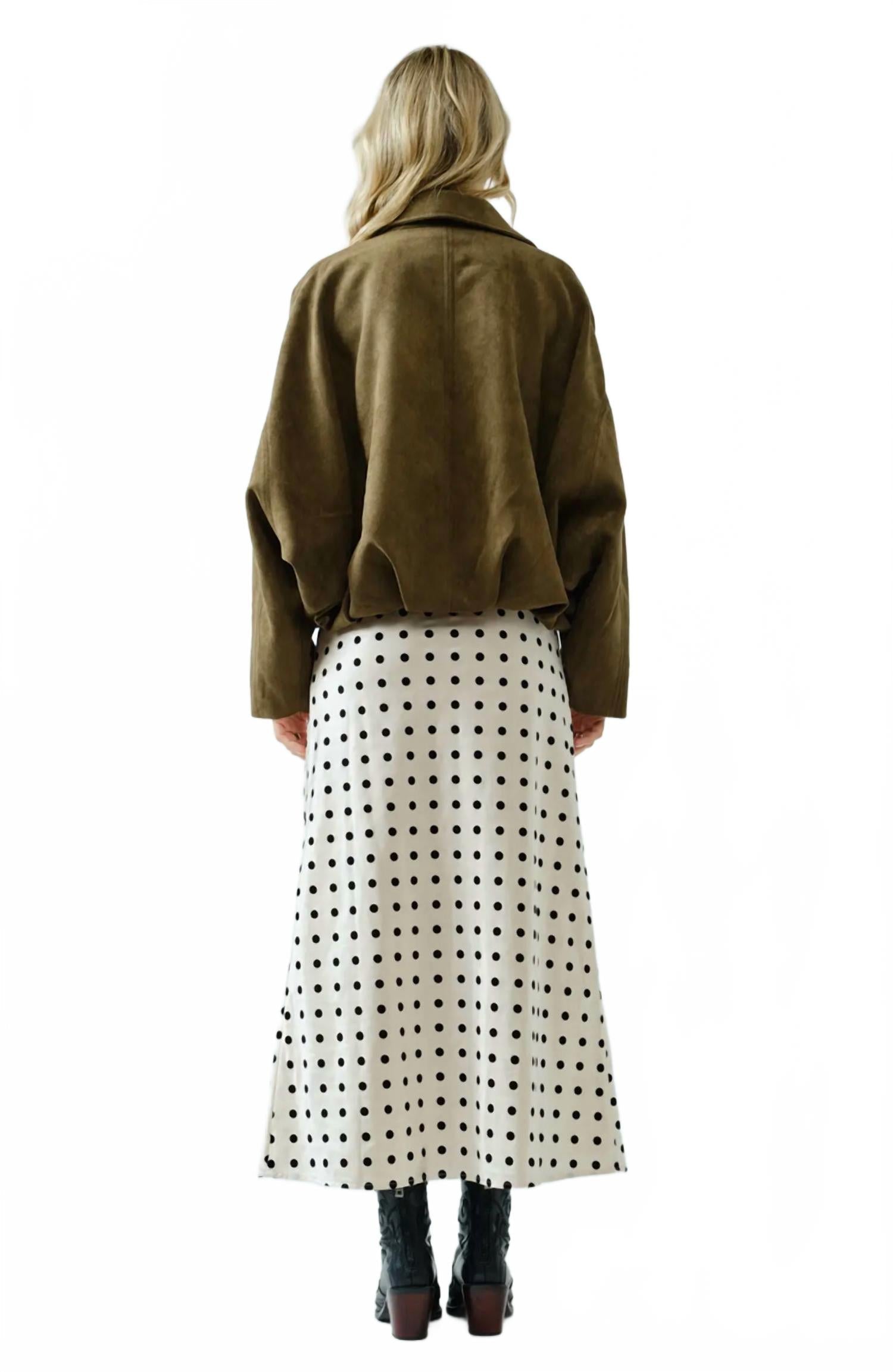 Dotty Midi Skirt In Ivory