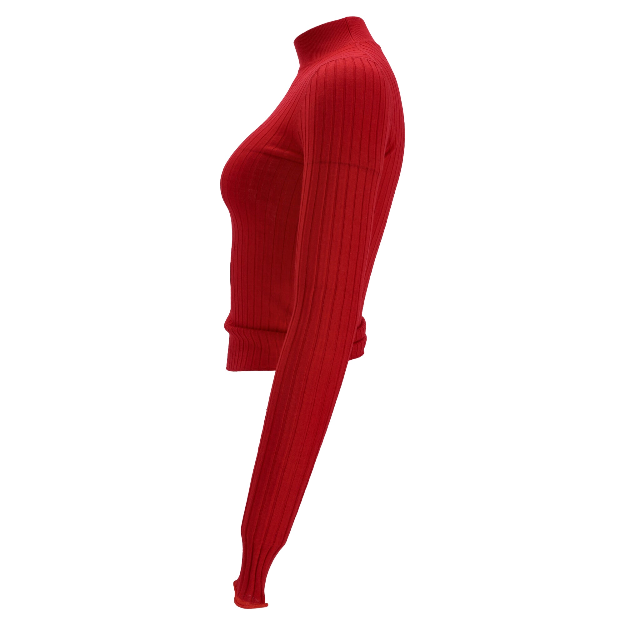 Acne Studios Ribbed-Knit Sweater in Red Wool