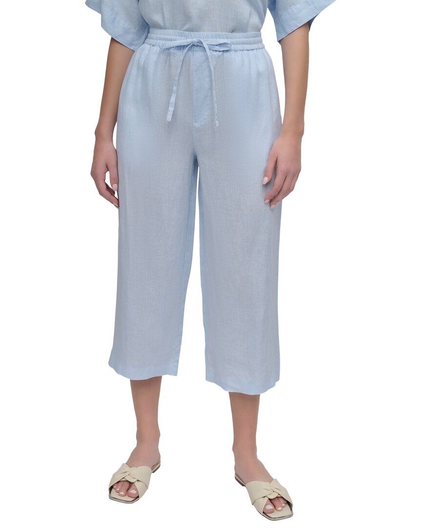 DKNY Pull On Straight Leg Linen Pant