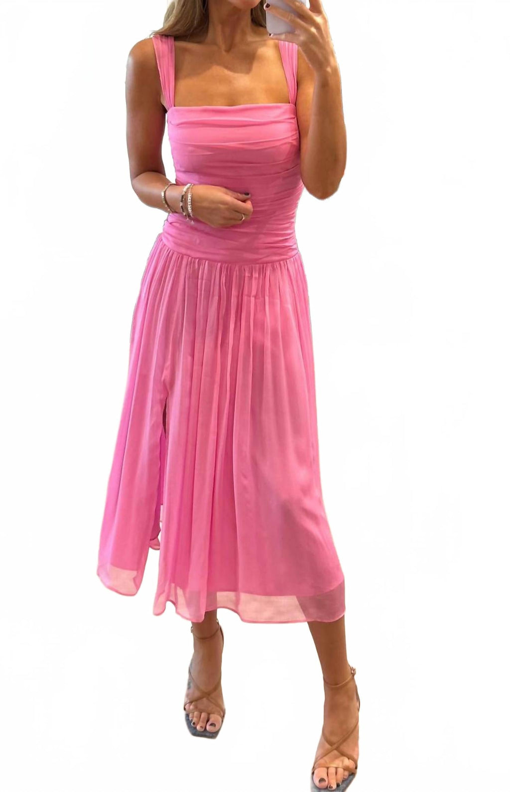 Women's Reine Drop Waist Midi Dress In Cosmopolitan