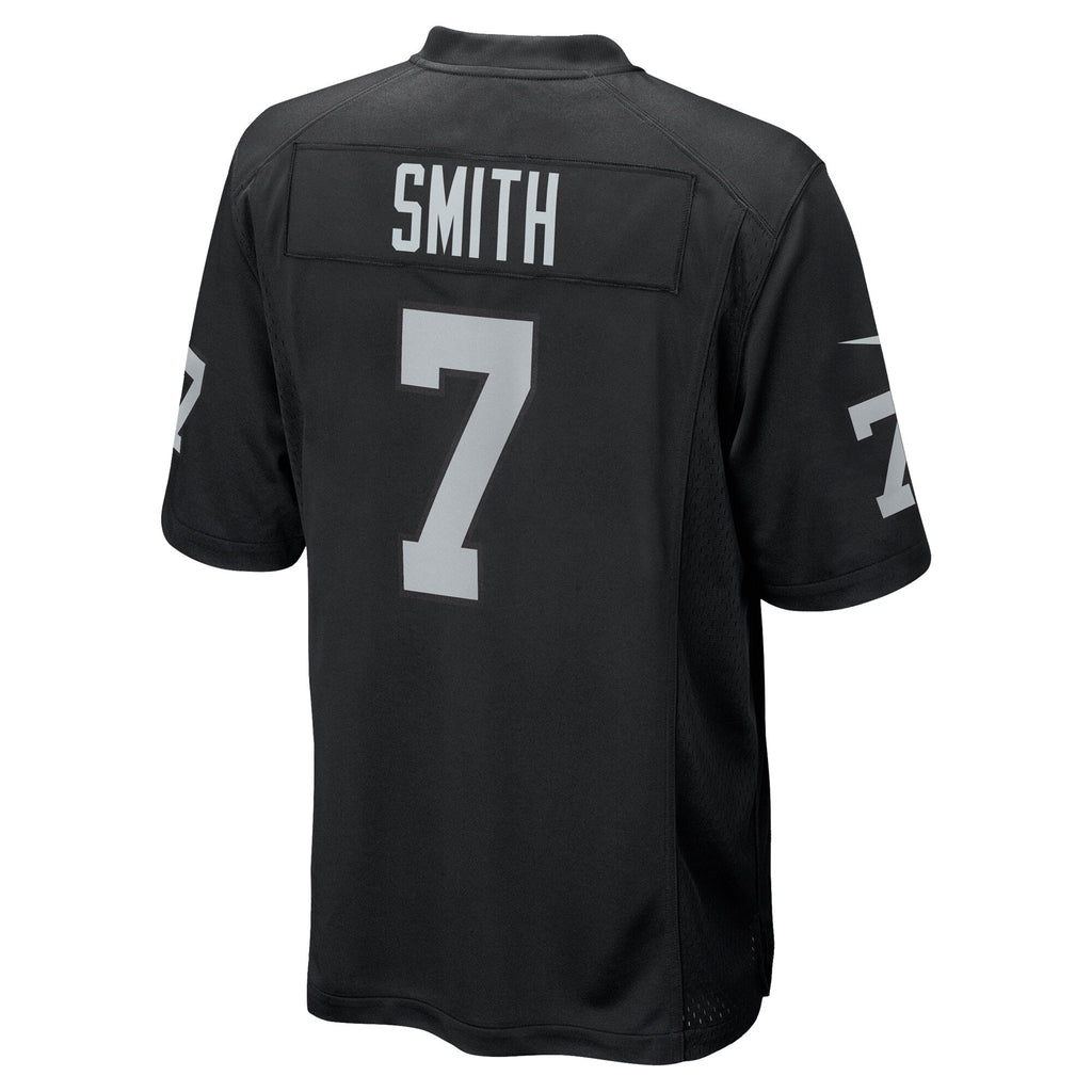Las Vegas Raiders Geno Smith Black Game Player Jersey