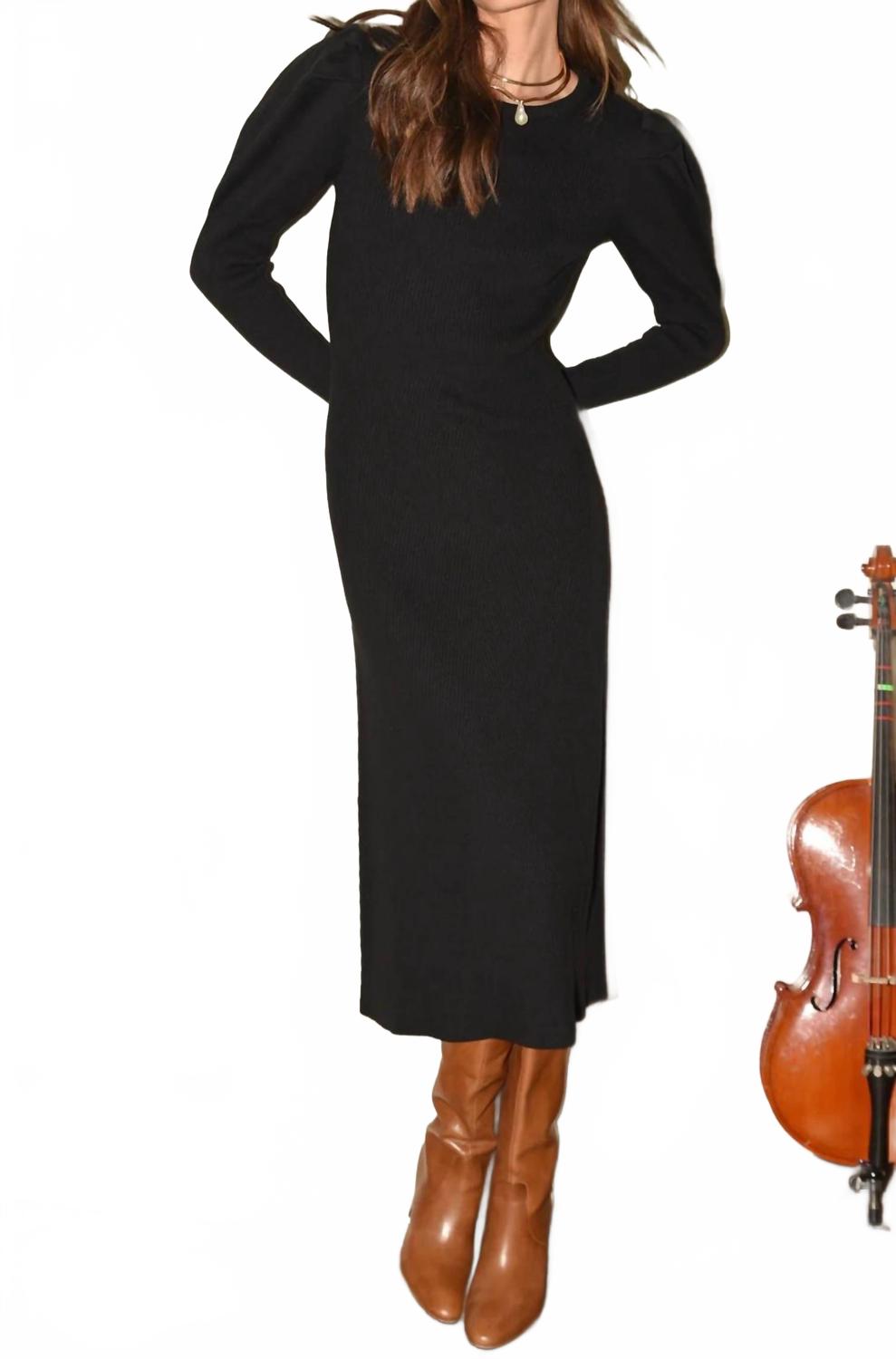 Honor Sweater Kinit Midi Dress In Black
