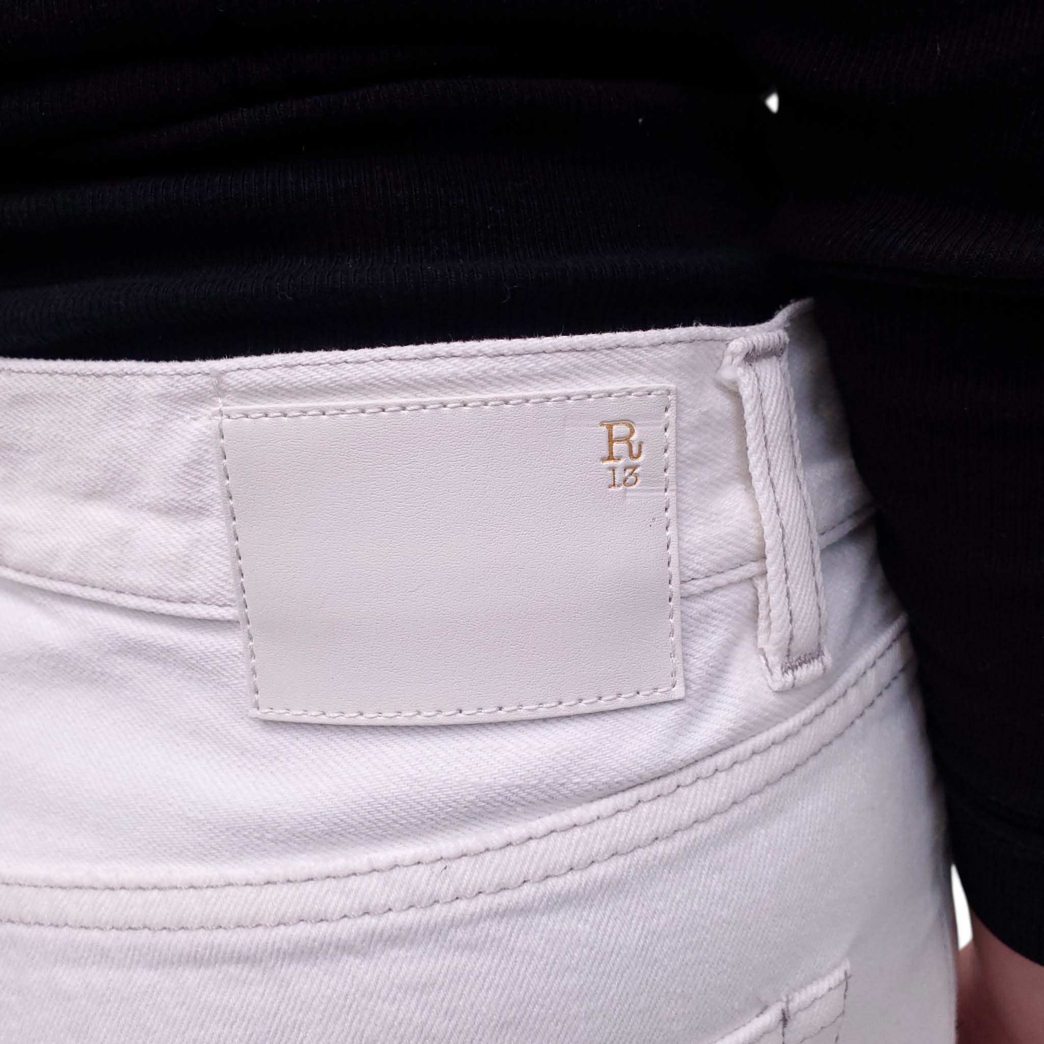 R13 WHITE 'BOYFRIEND' JEANS - SIZE 26