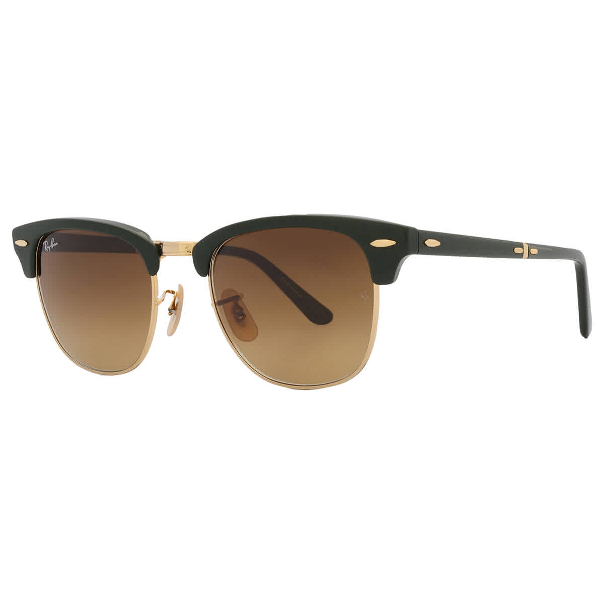 Ray Ban Clubmaster Folding Brown Gradient Square Unisex Sunglasses RB2176 136885 51