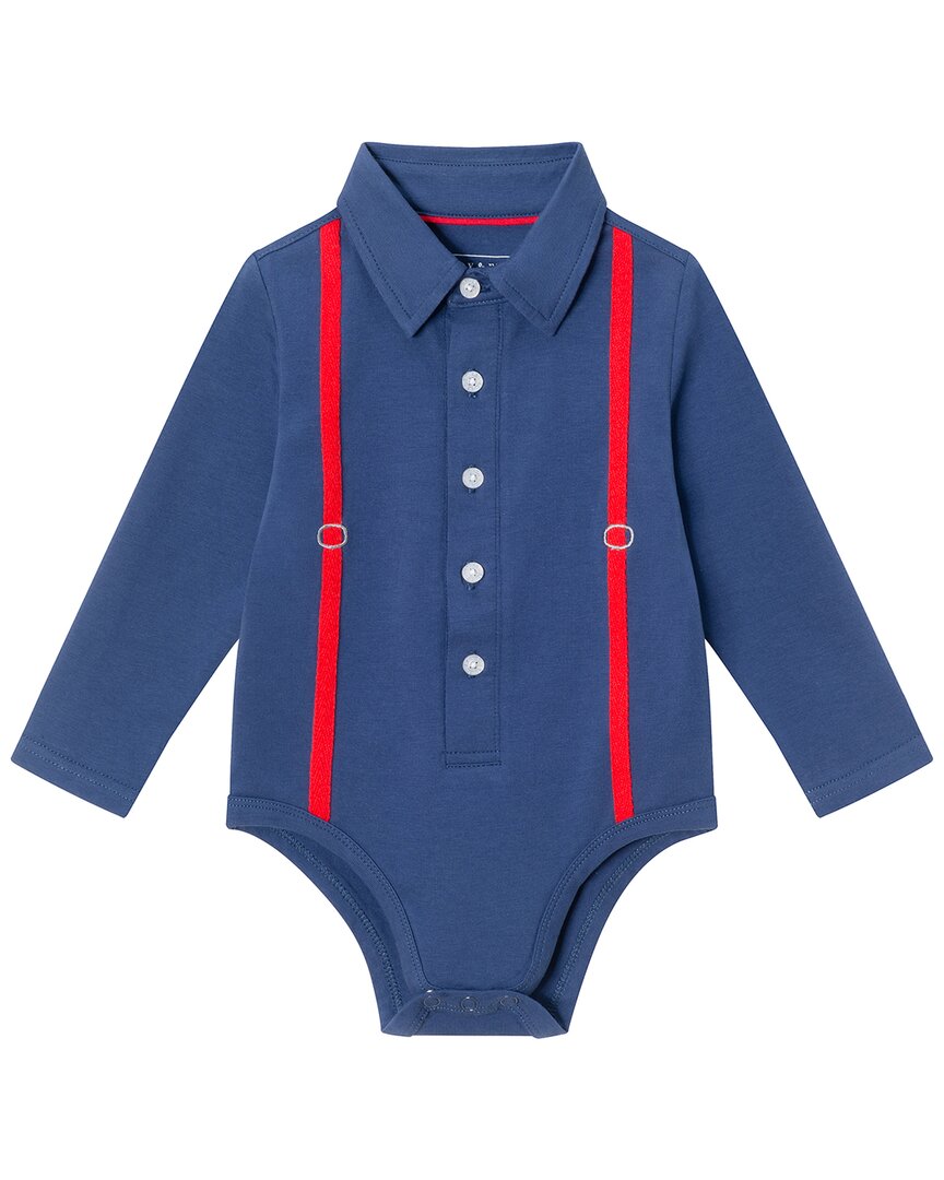 Andy & Evan Suspender Shirtzie & Terry Pant Set