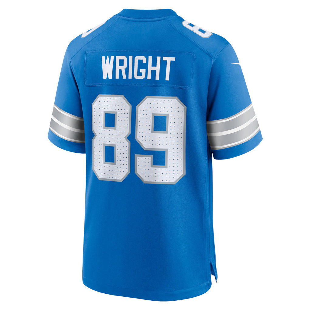 Detroit Lions Brock Wright Blue Team Game Jersey