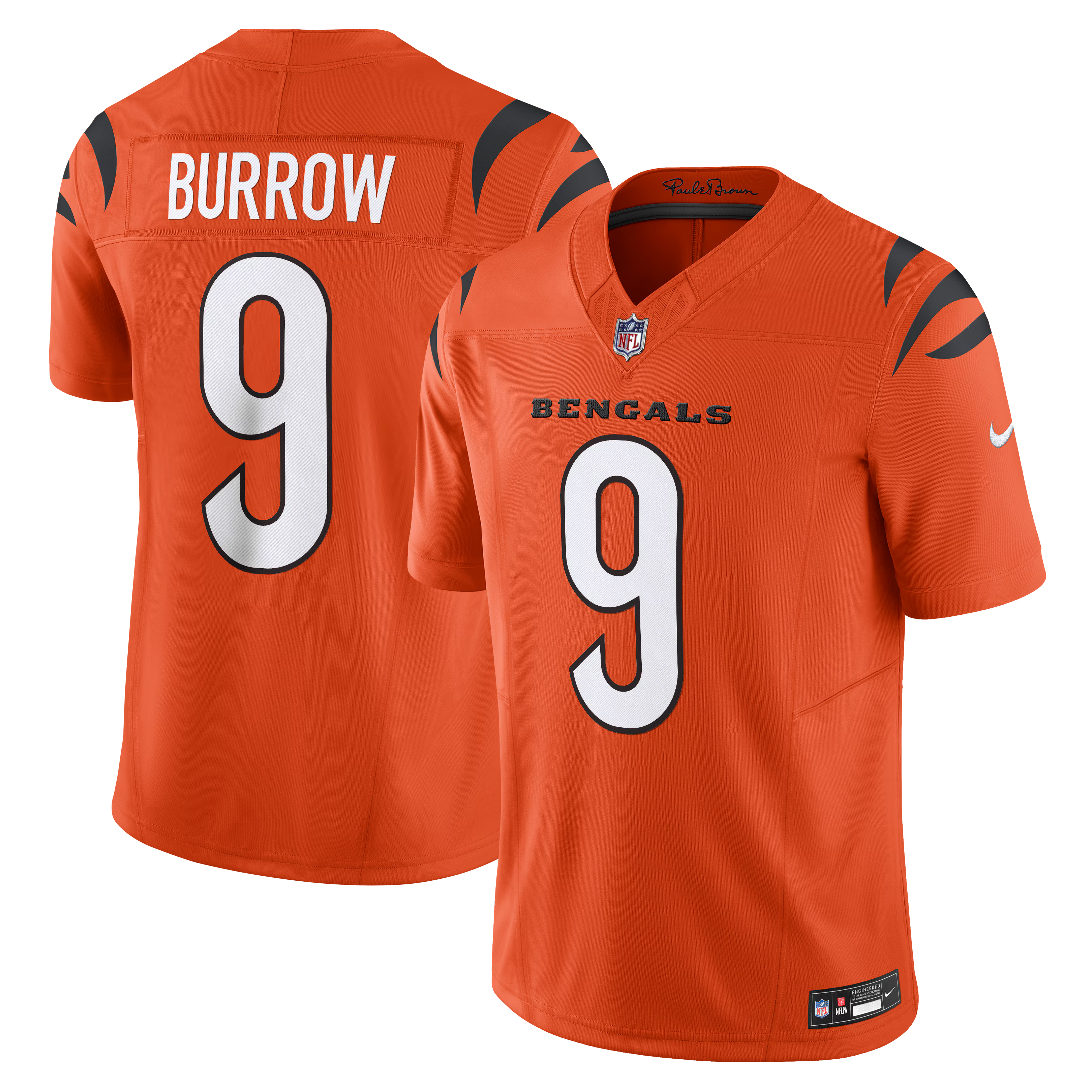 Cincinnati Bengals Joe Burrow Orange Vapor F.U.S.E. Limited Jersey