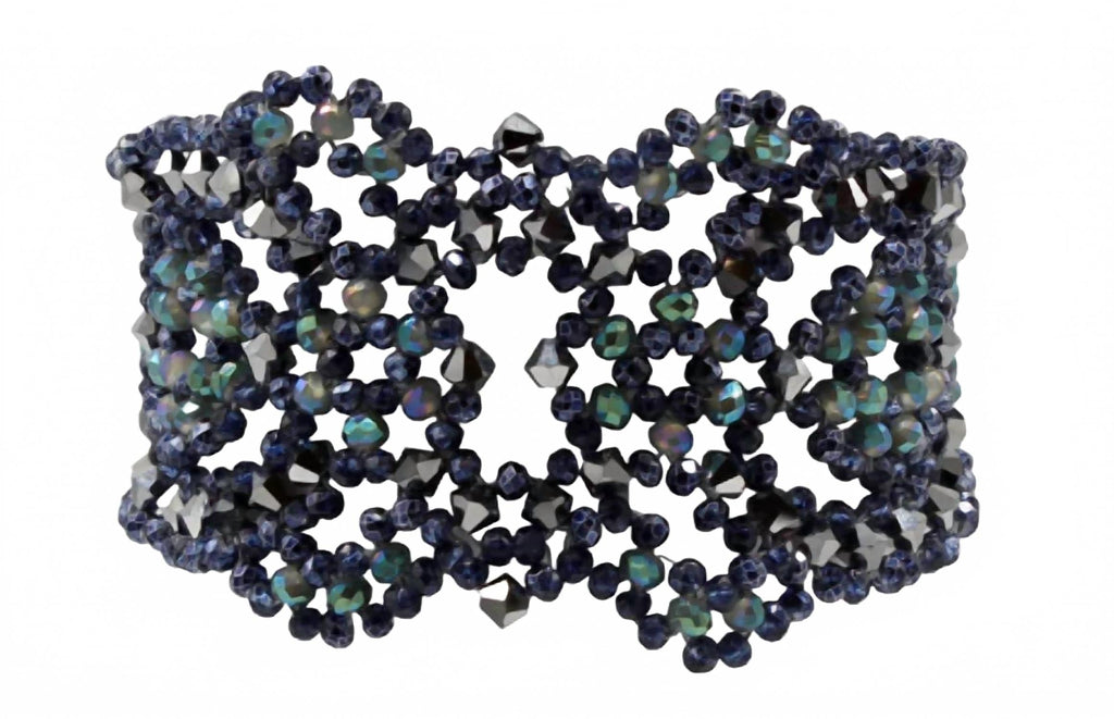 Giulia Handwoven Bead Cuff Bracelet In Interstellar