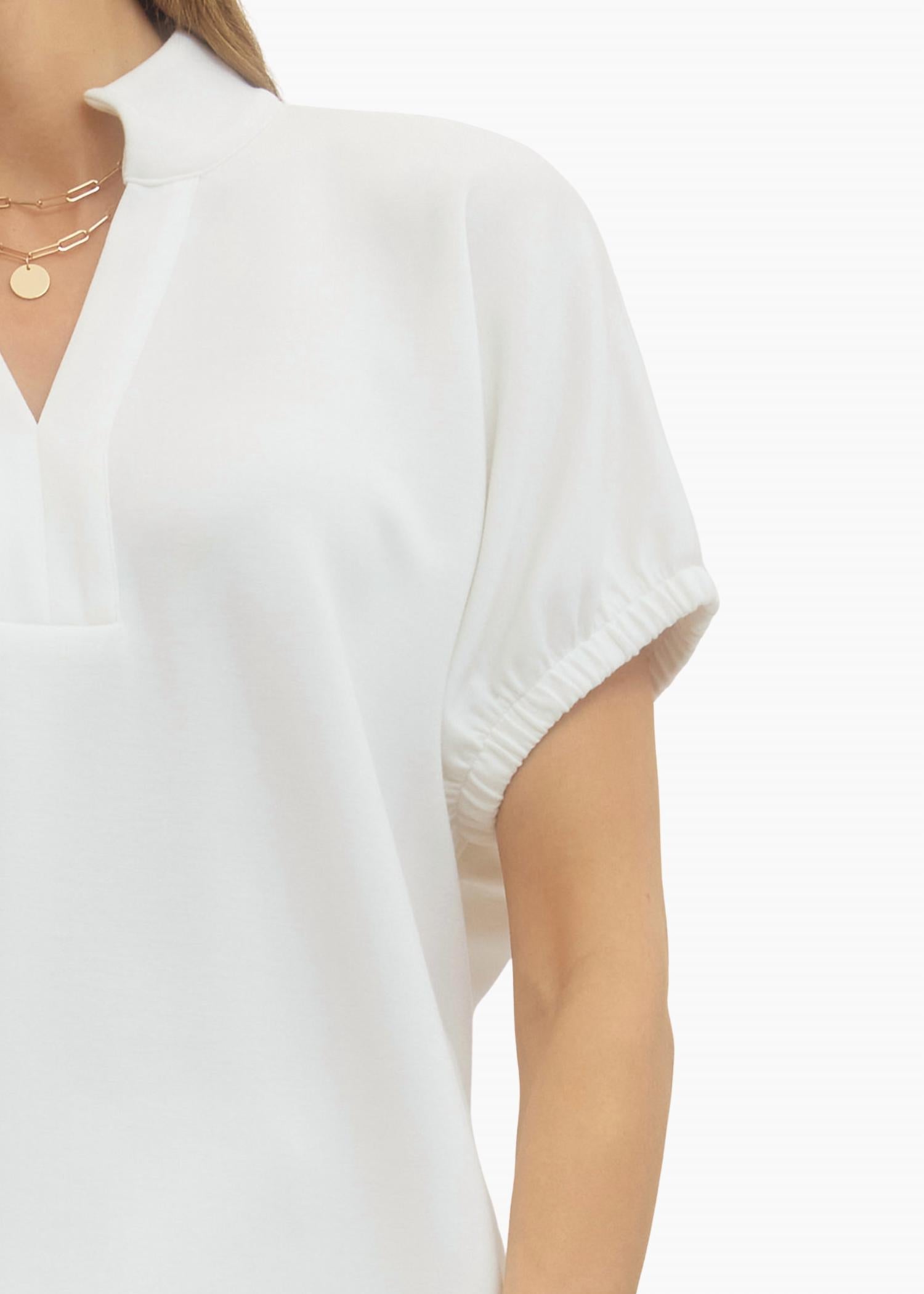 Collins Collared Top In White