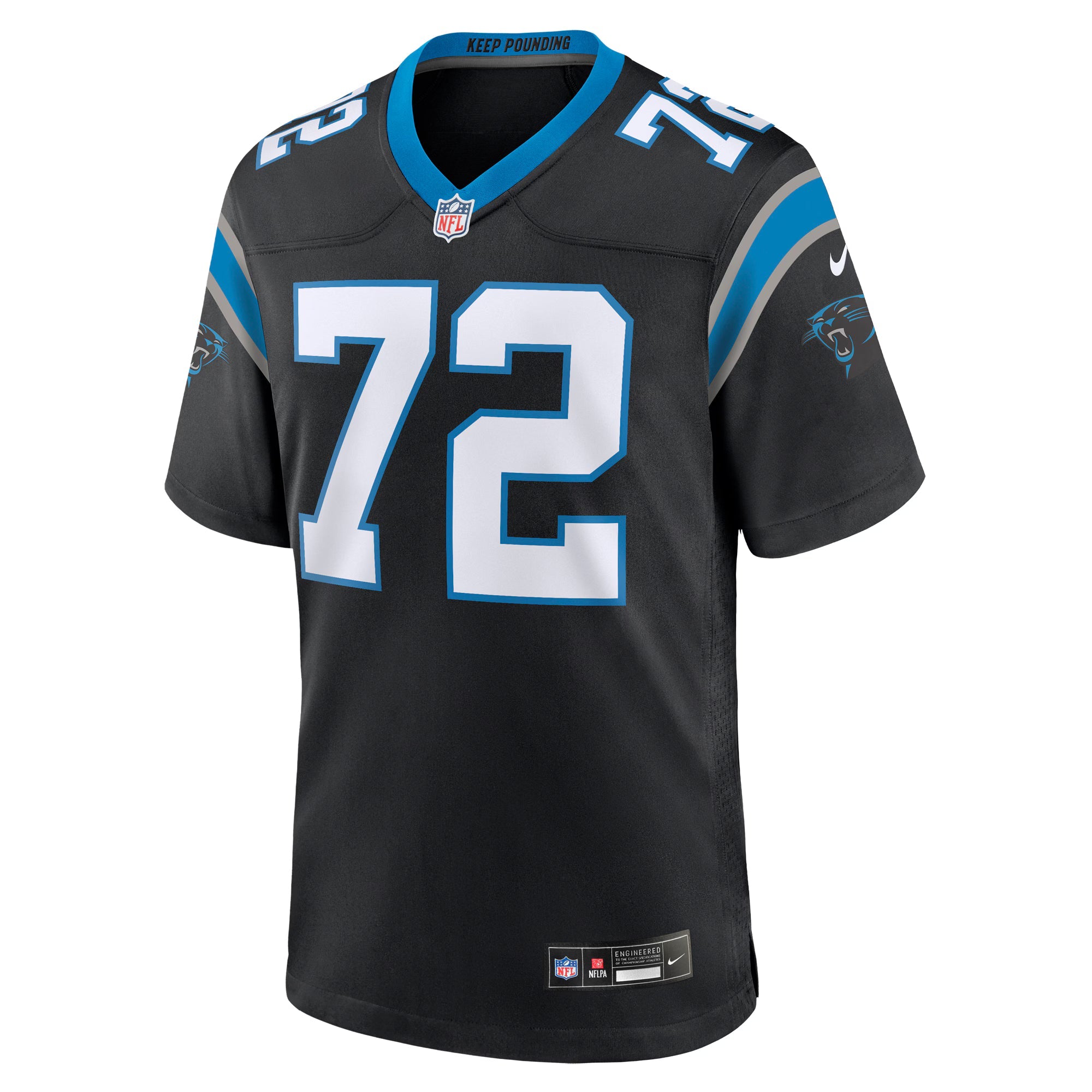 Carolina Panthers Taylor Moton Black Team Game Jersey