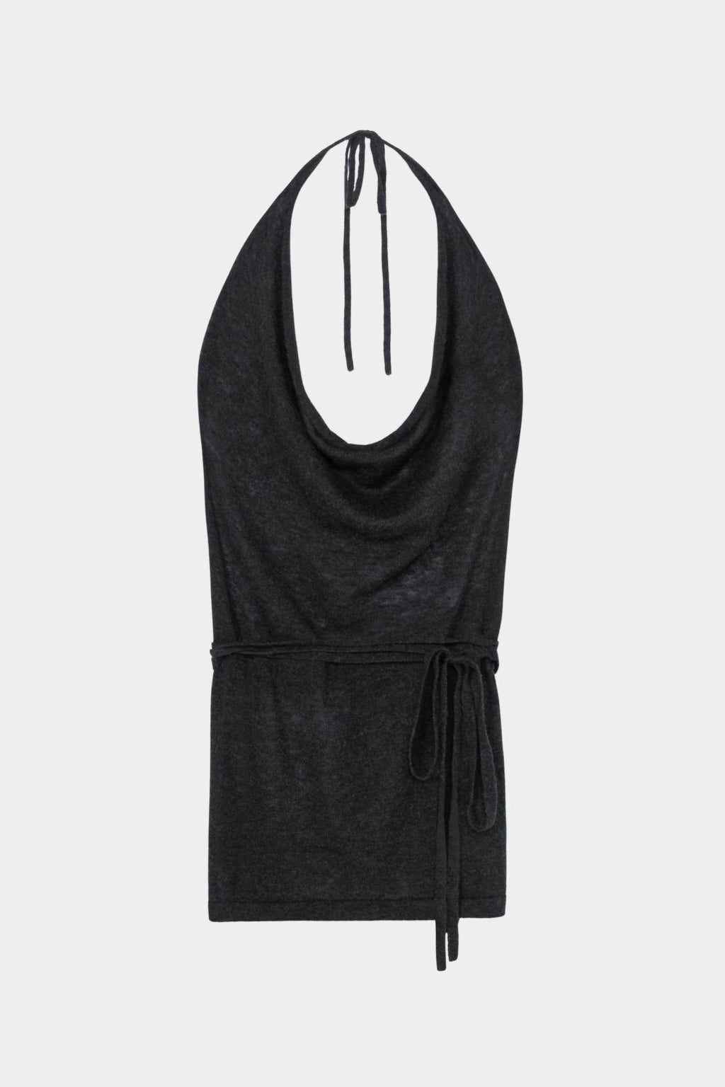 Merino Wool Tie Top In Anthracite