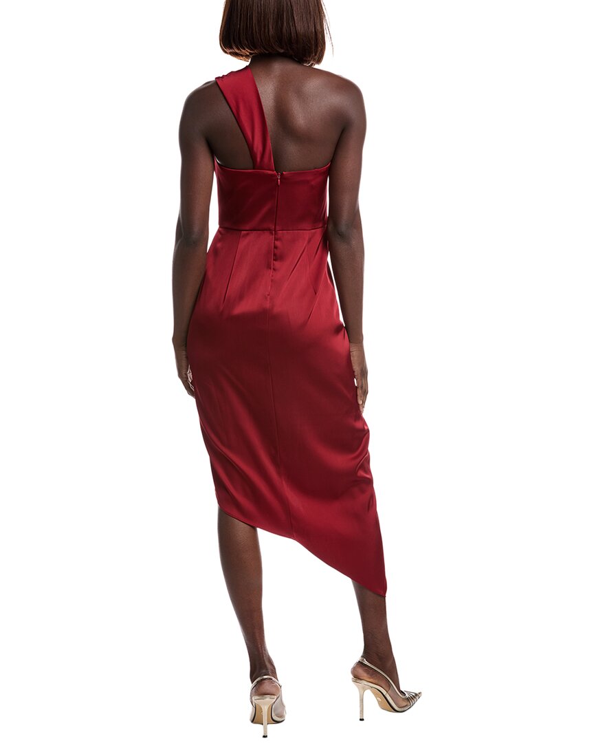 Liv Foster One-Shoulder Satin Midi Dress