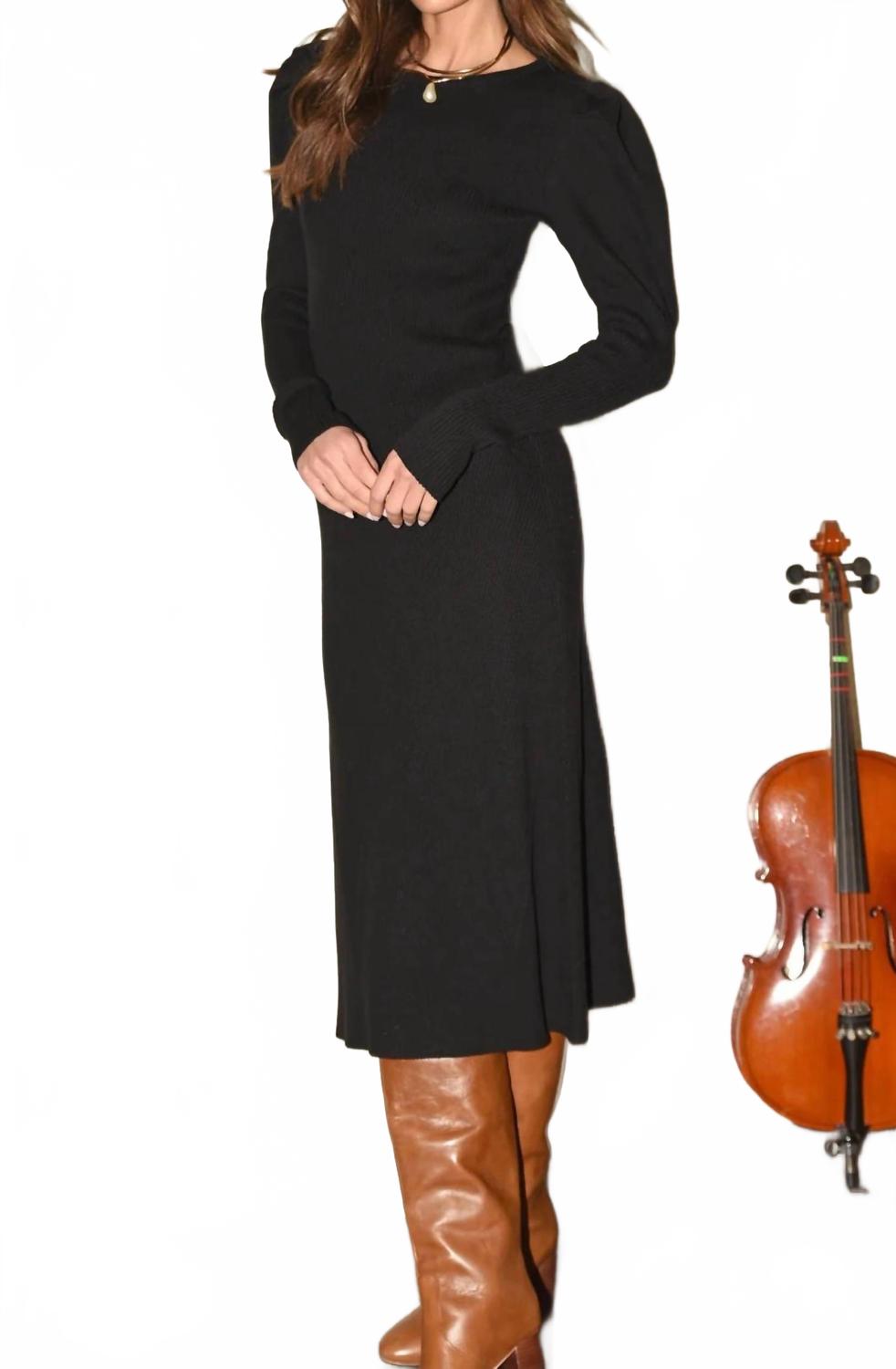 Honor Sweater Kinit Midi Dress In Black