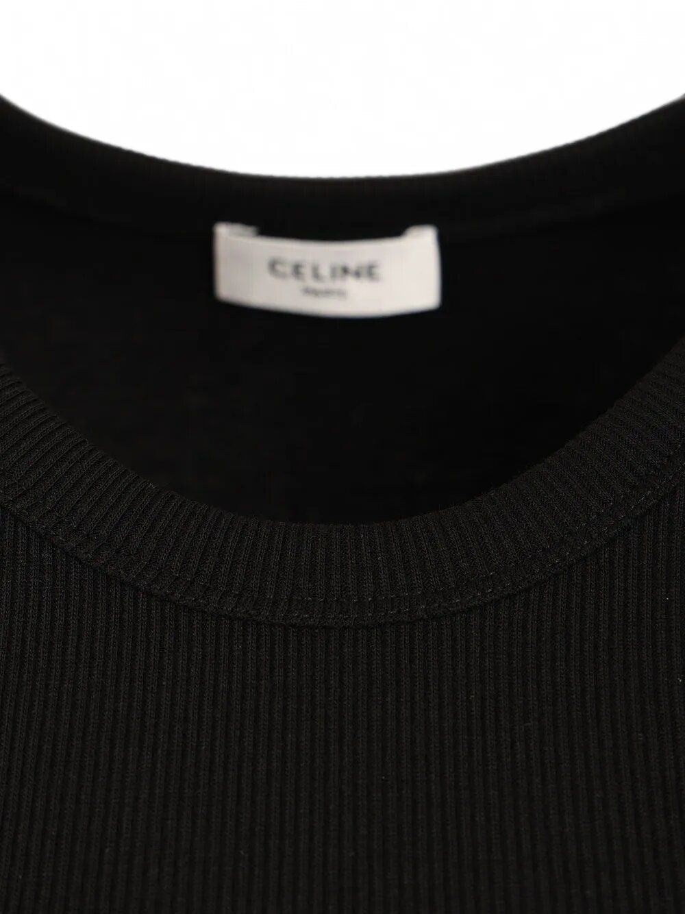 Celine Women Ribbed Silk And Cotton Tank Top