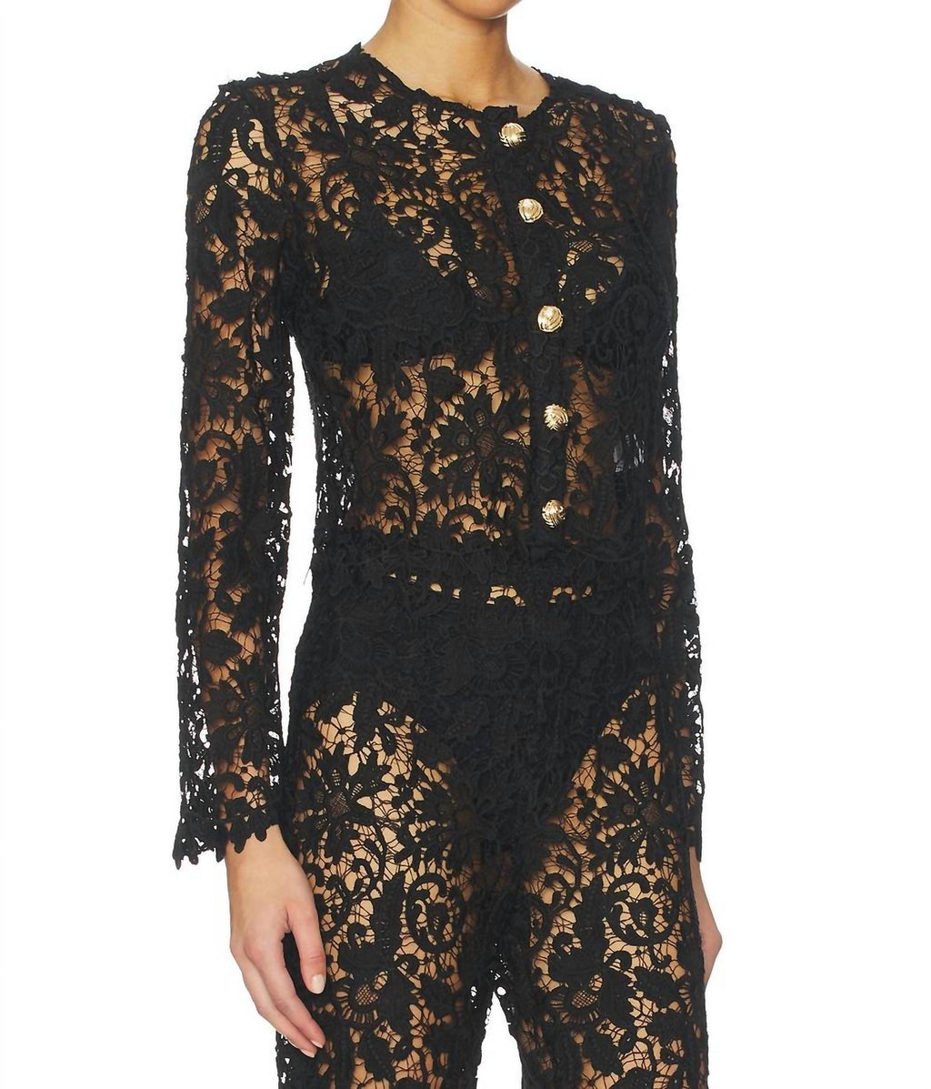 Coco Lace Cardigan In Black