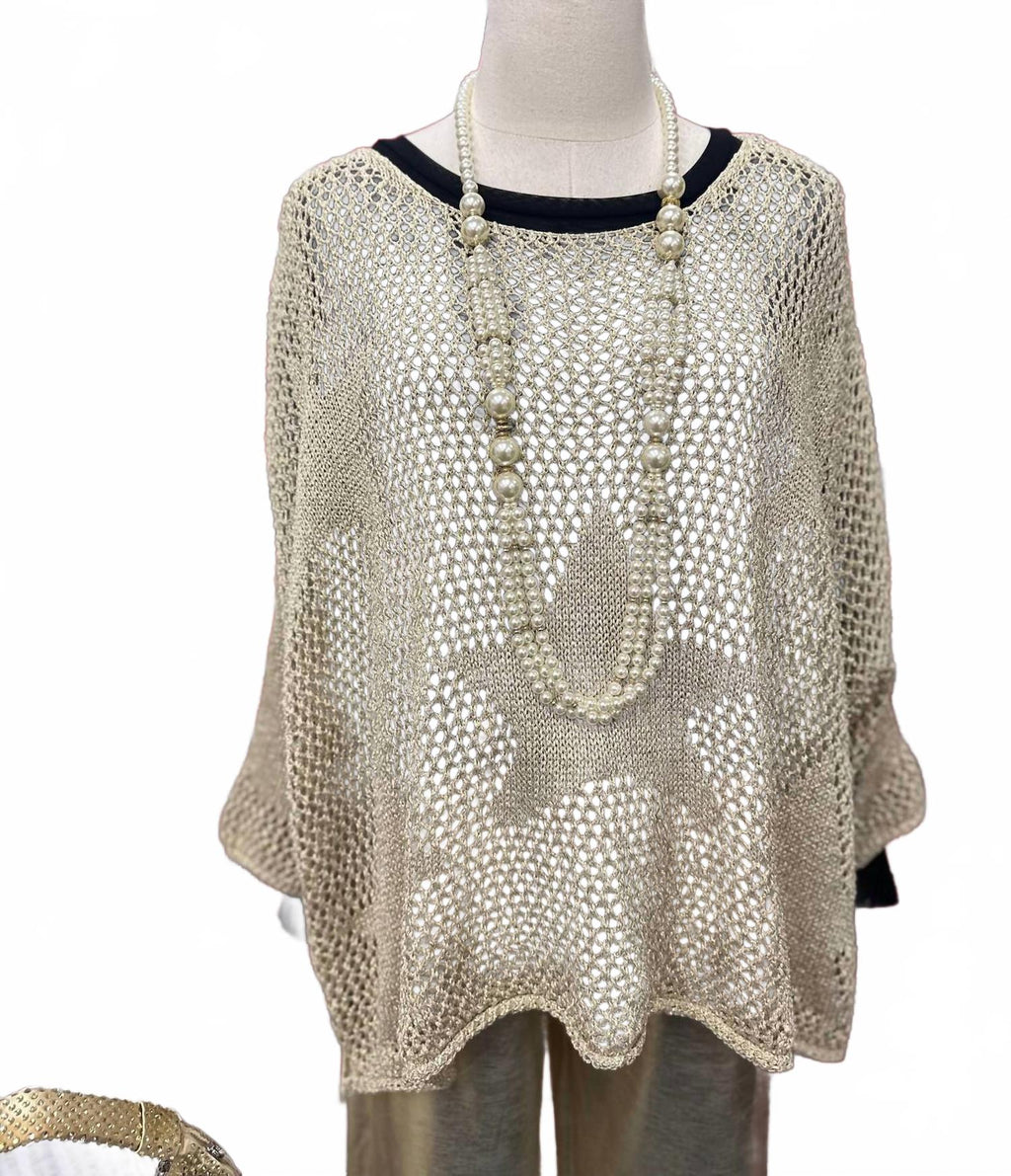 Everyone Can See Long Sleeve Sweater In Gold