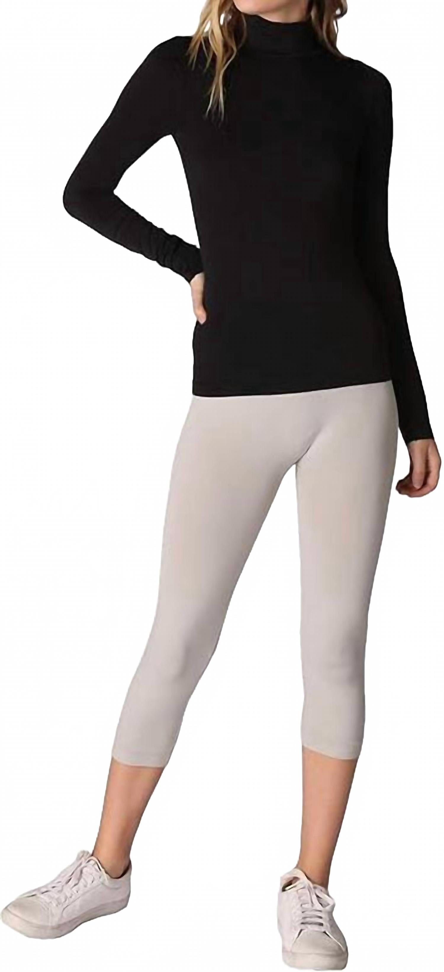 Long Sleeve Turtleneck Top In Black