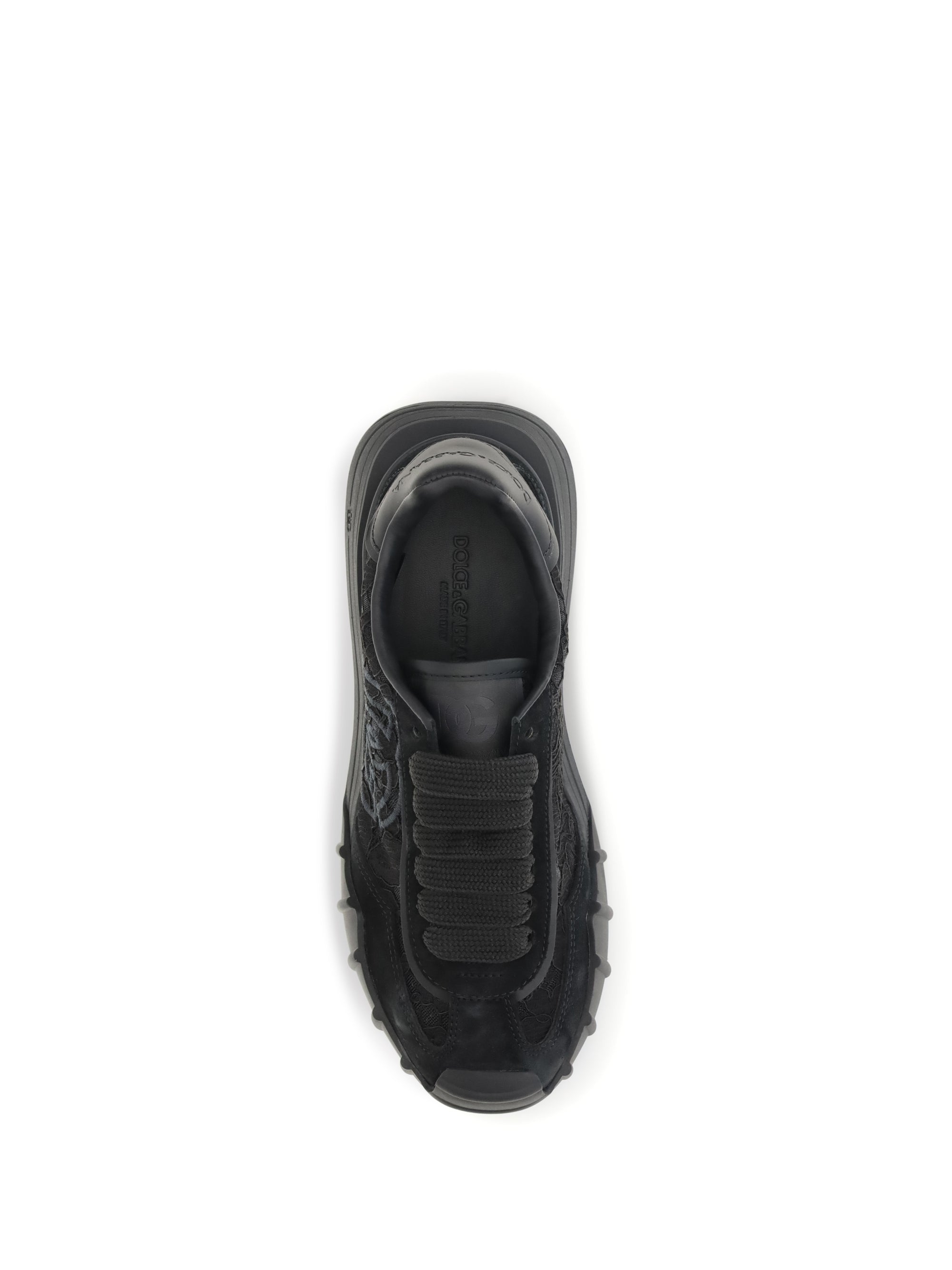 Dolce & Gabbana Women Leather And Lace Sneakers