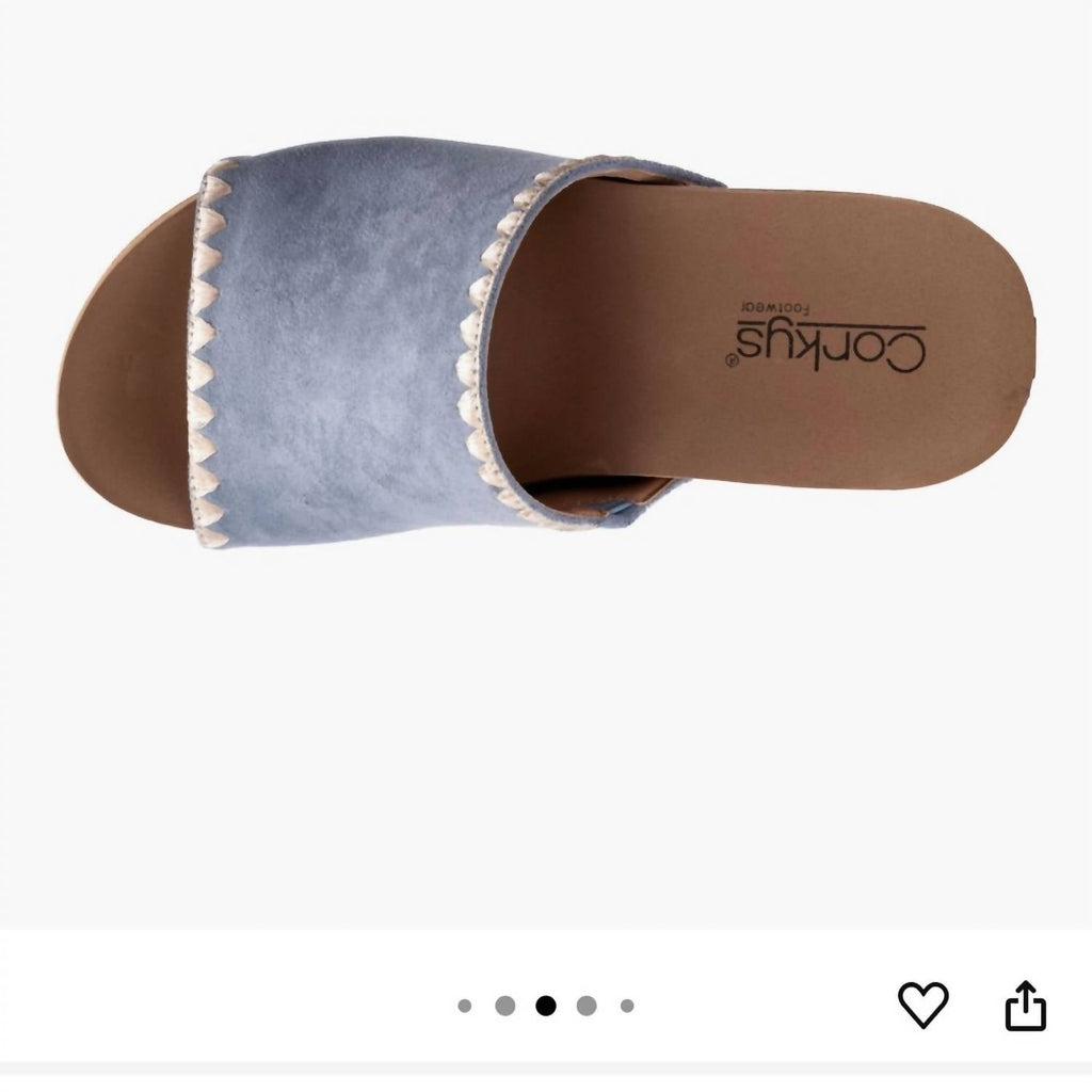 Women's Stitch N Slide Wedge Sandals In Light Blue