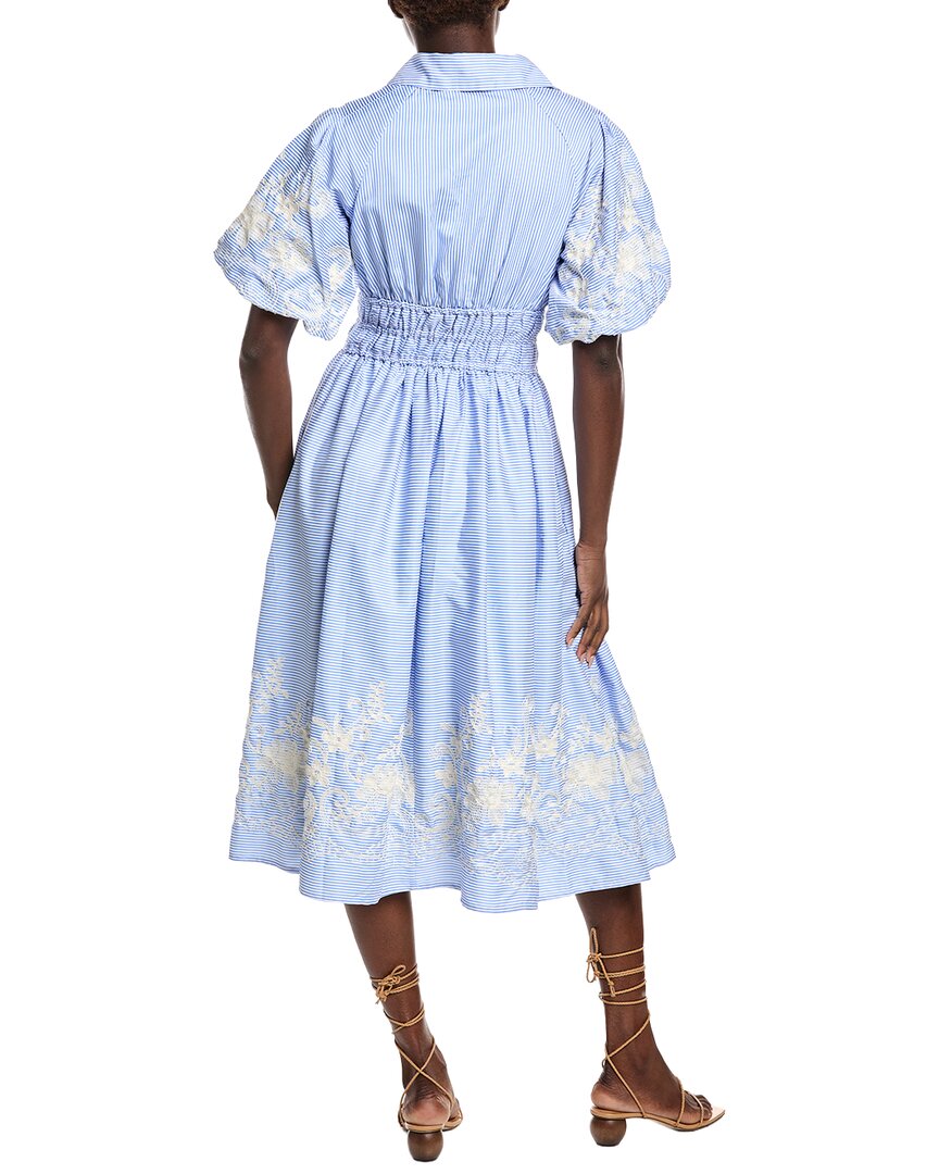 Gracia Elastic Waist Embroidered Midi Dress