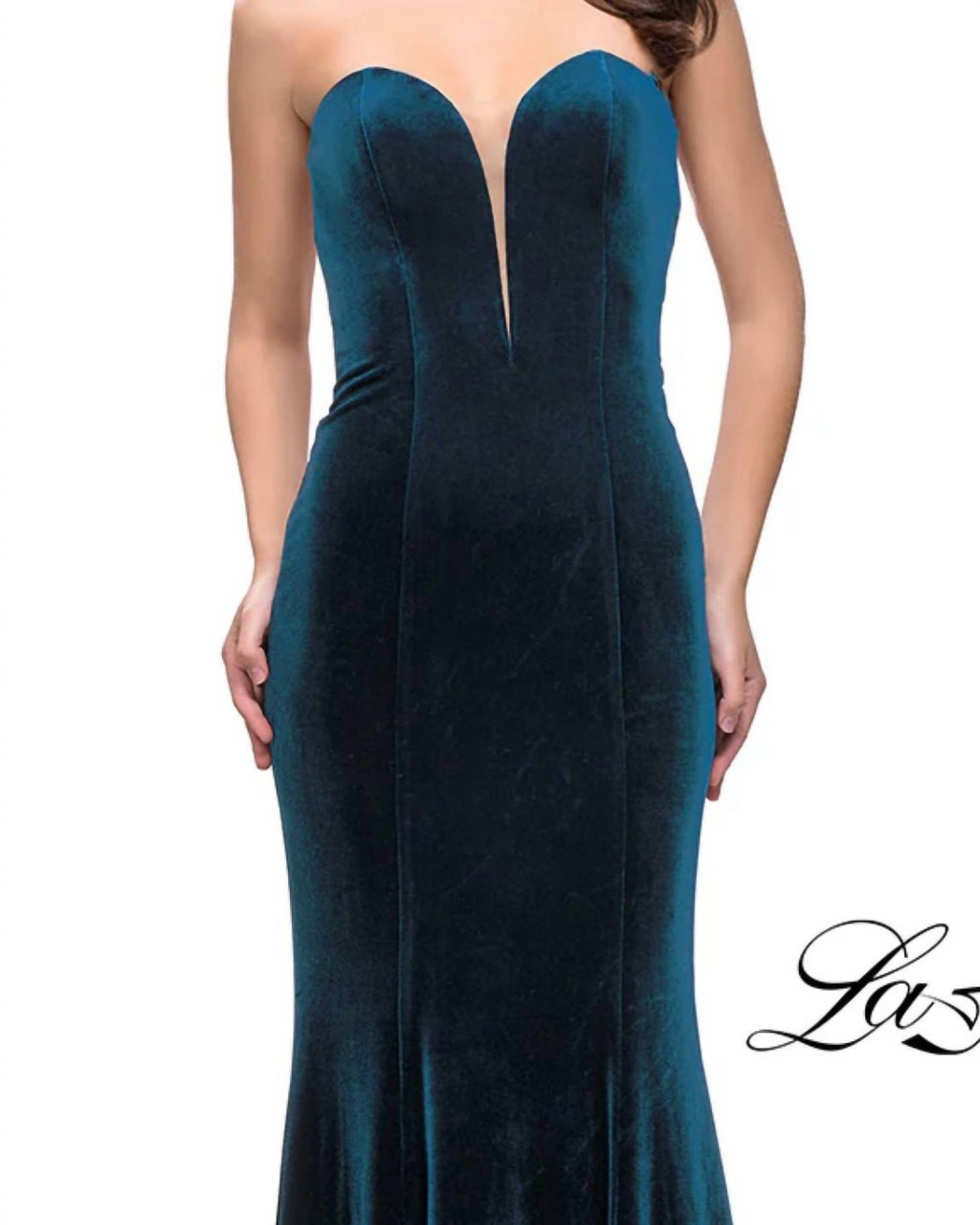 Velvet Mermaid Dress In Dark Teal