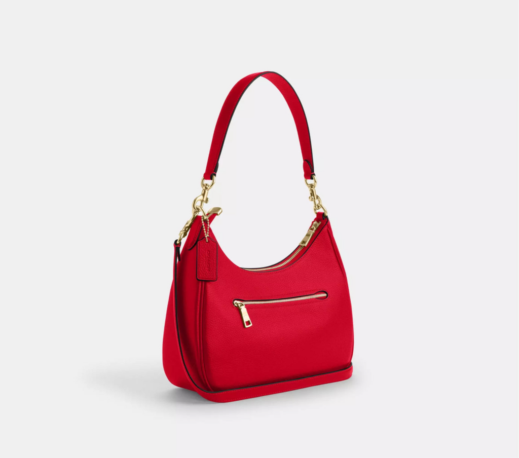 NWT Coach Teri Hobo Leather Bag In Gold/Red
