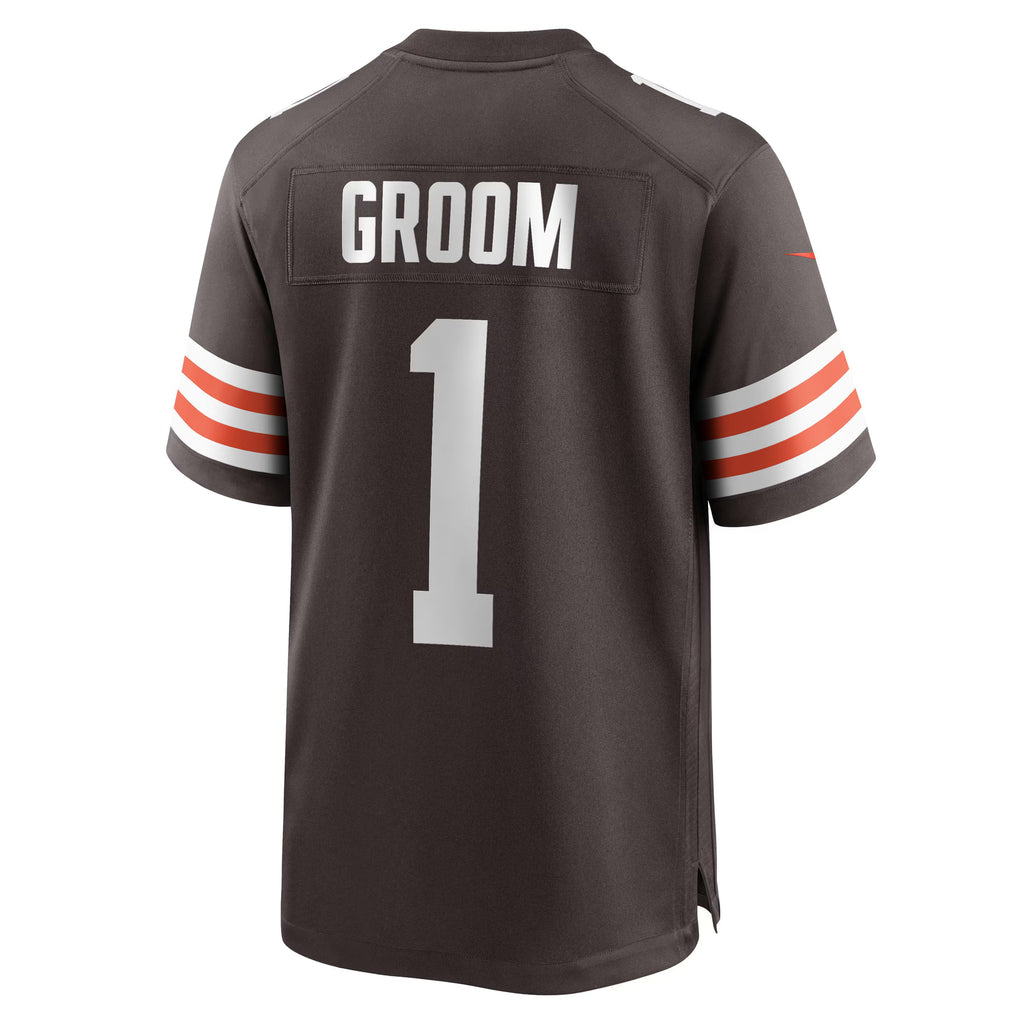 Cleveland Browns Number 1 Groom Brown Game Jersey