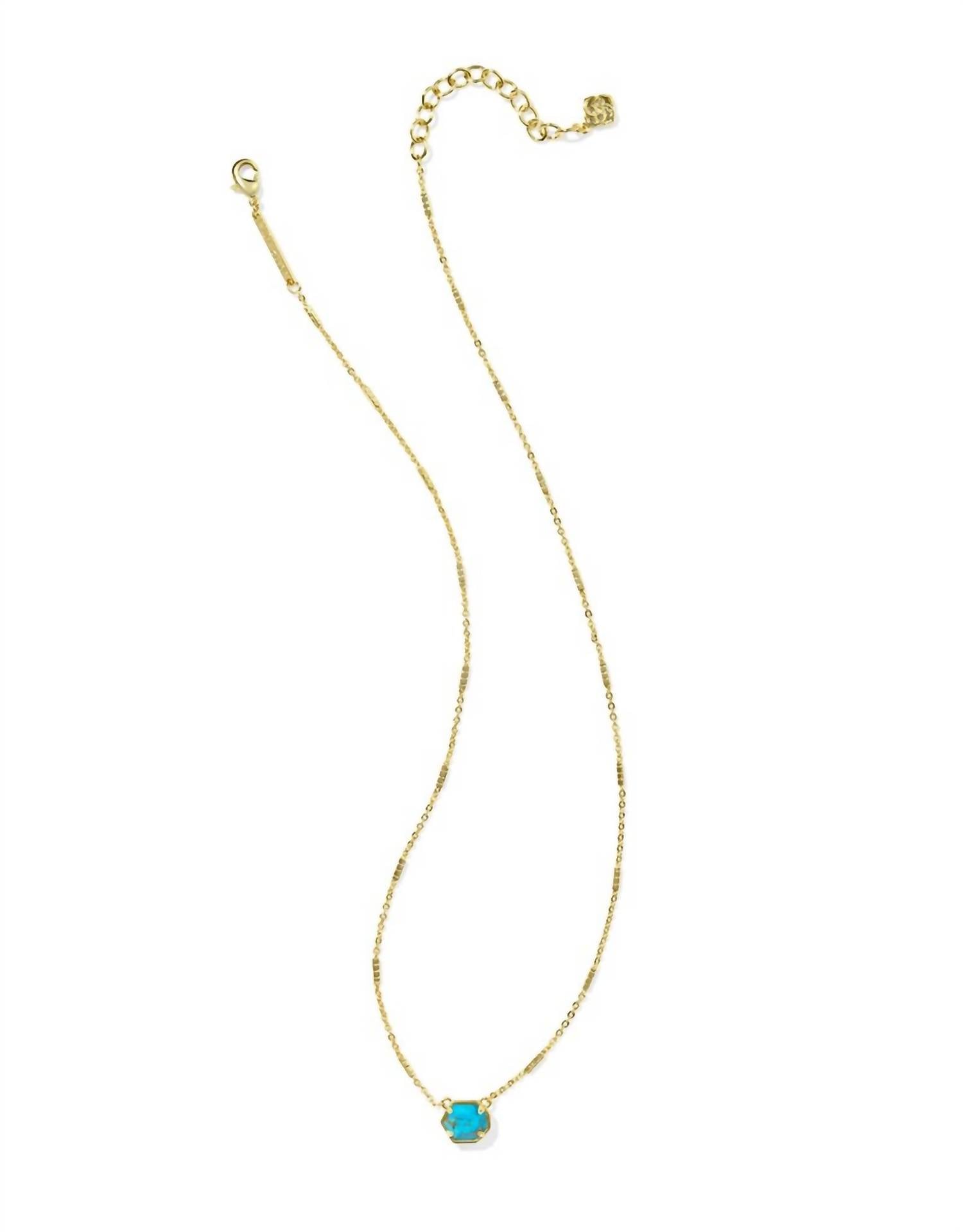 Women's Mabel Pendant Necklace In Gold Bronzed Veined Turquoise
