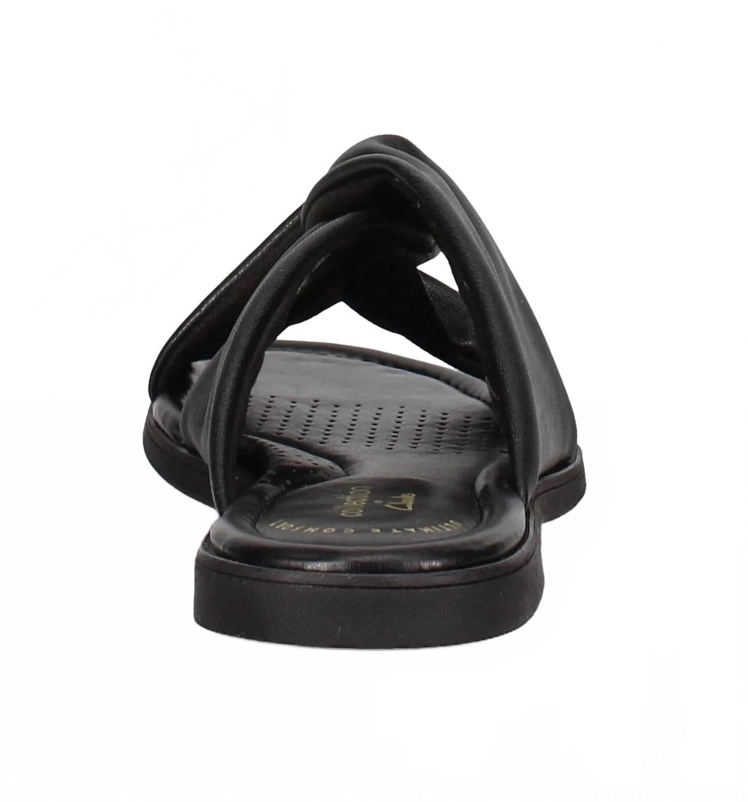 Women's Reyna Twist Flat Sandal In Black Synthetic